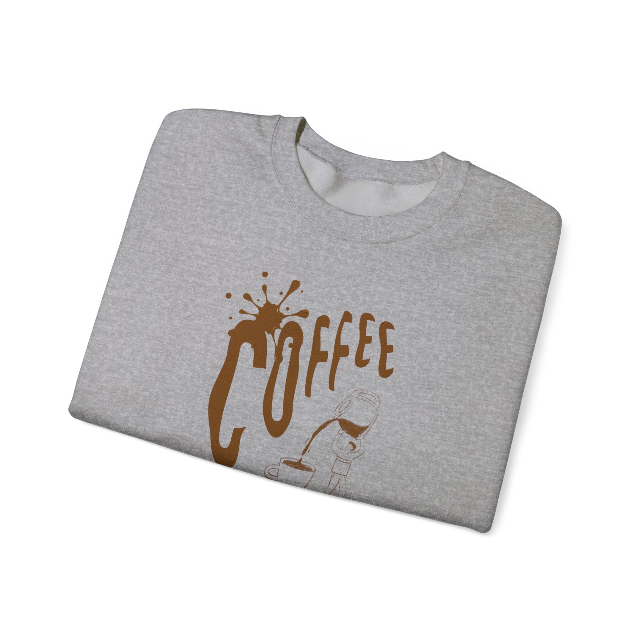 Coffee Lover Crewneck Sweatshirt — Retro Brown Coffee Graphic