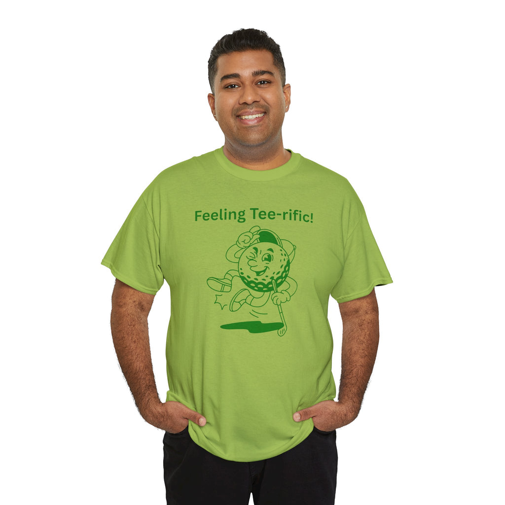 Golf Tee T-Shirt — "Feeling Tee-rific!" Vintage Golf Character Shirt