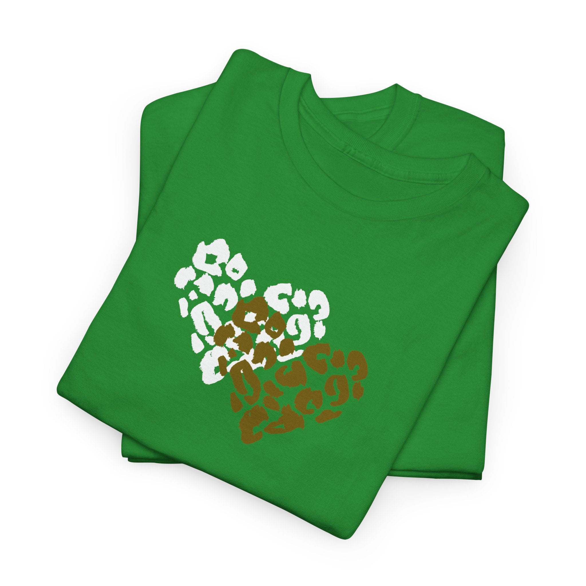 Leopard Heart Graphic Tee — Two-Tone Animal Print Heart T-Shirt