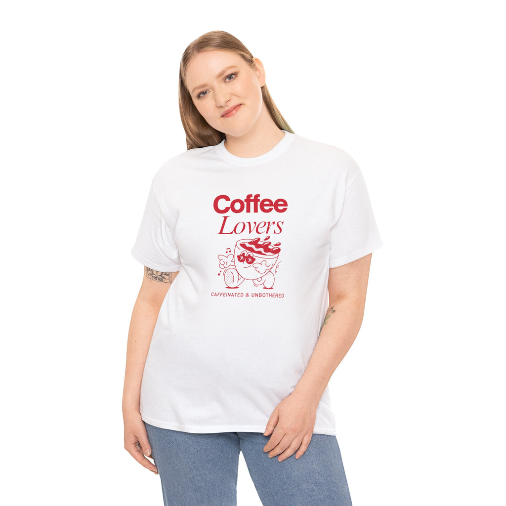 Coffee Lovers T-Shirt — Cute Red Coffee Cup Graphic Tee