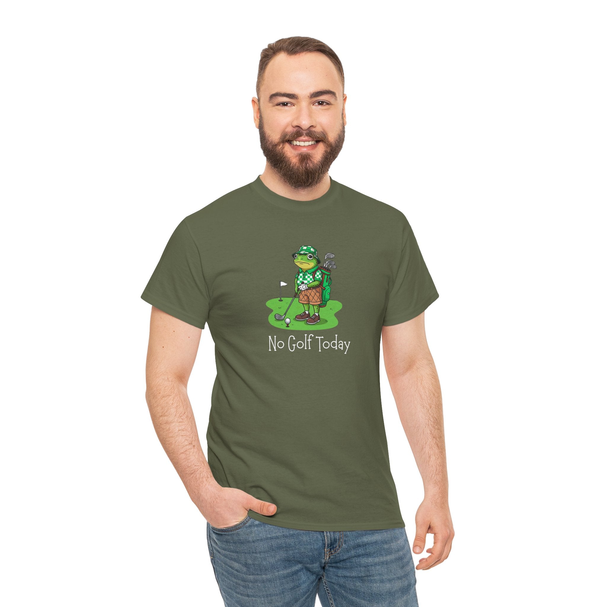 T-Shirt — Funny 'No Golf Today' Frog Golfer Graphic Tee