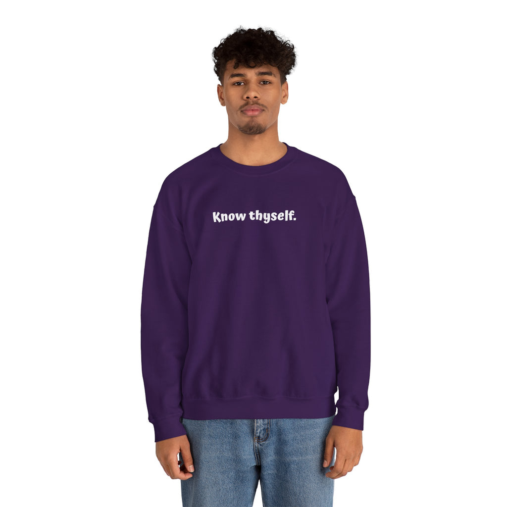 Know Thyself Crewneck Sweatshirt — Minimalist Inspirational Sweatshirt