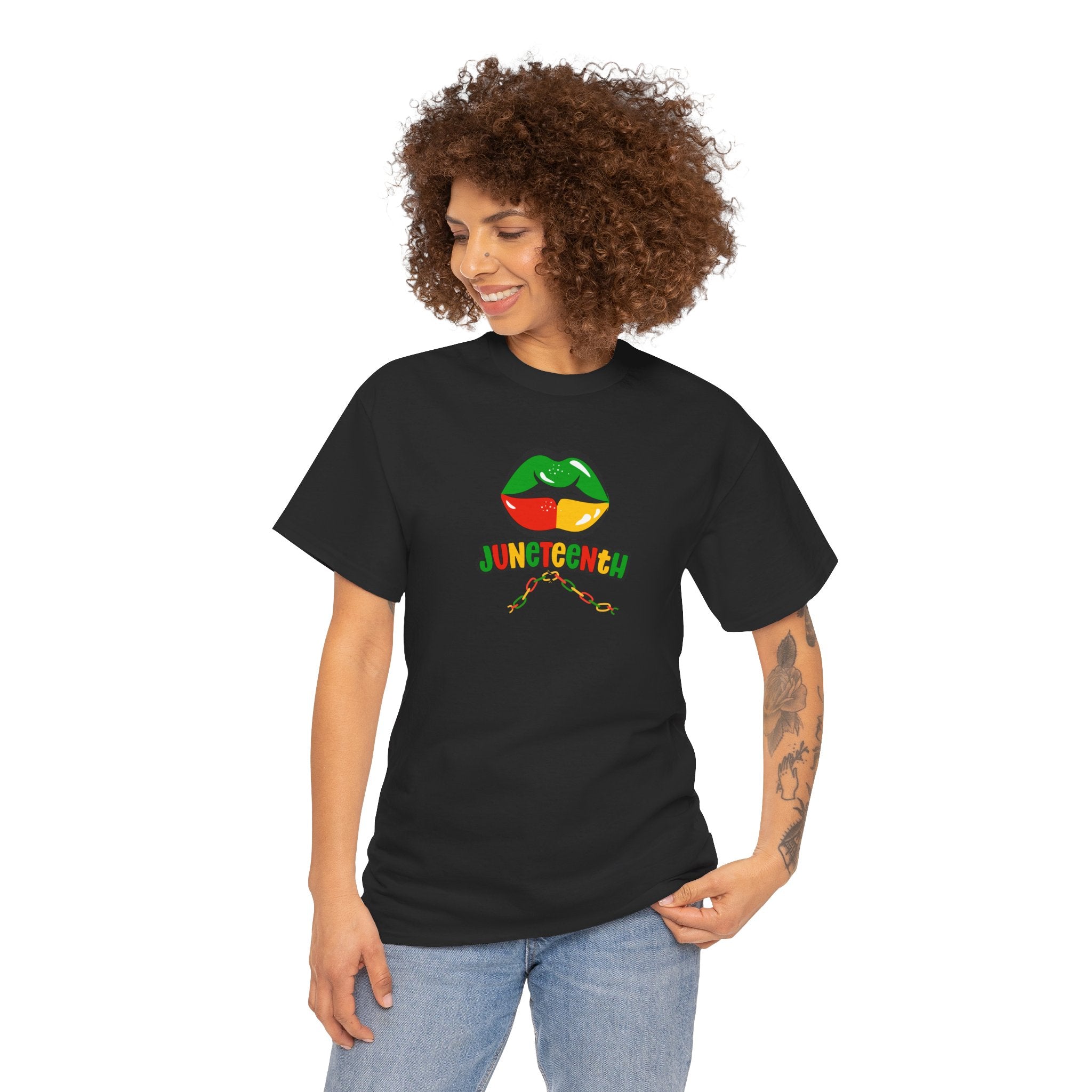 Juneteenth Lips Graphic Tee - Black History Celebration Shirt