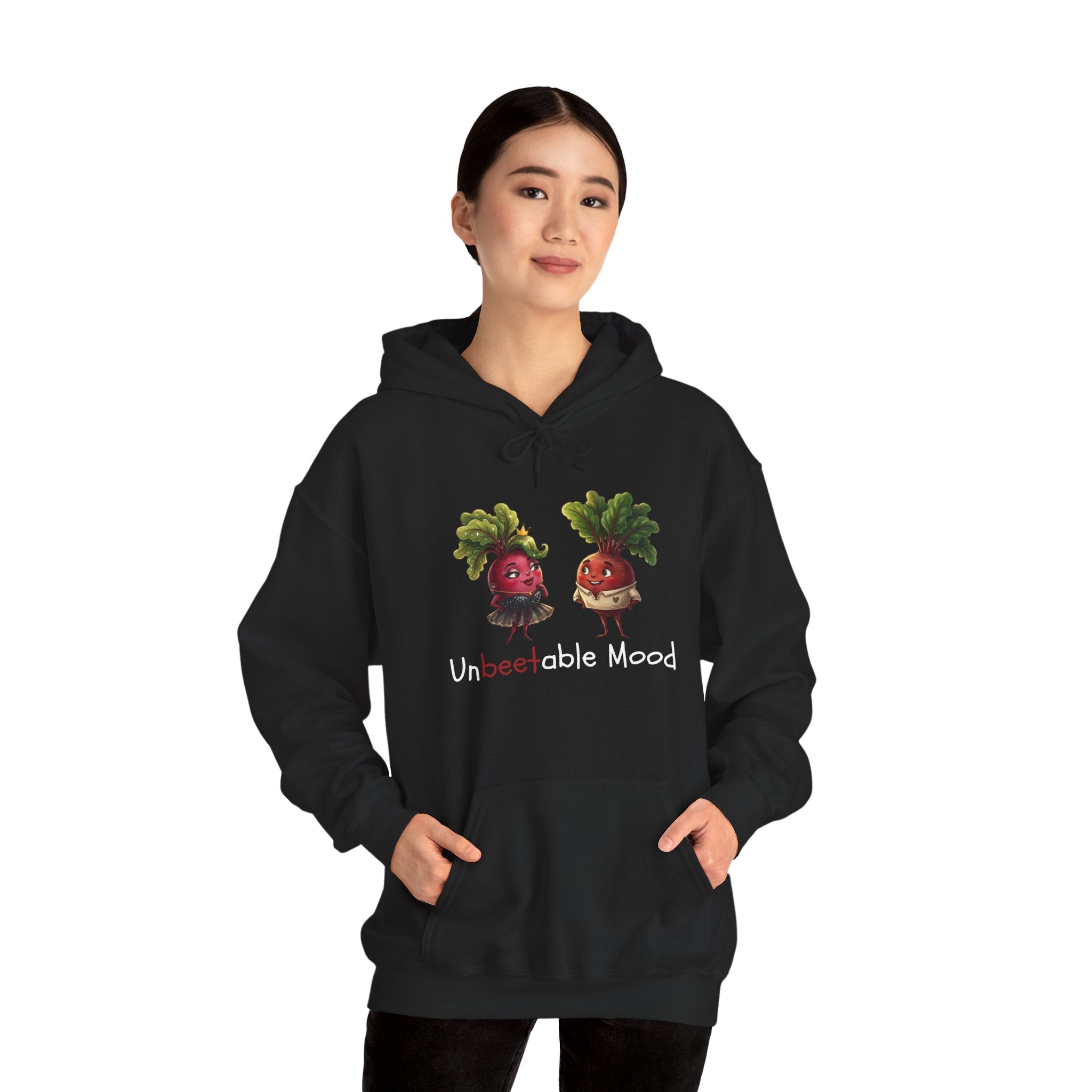 Radish 'Unbeetable Mood' Hoodie – Cute Veggie Couple Graphic Sweatshirt