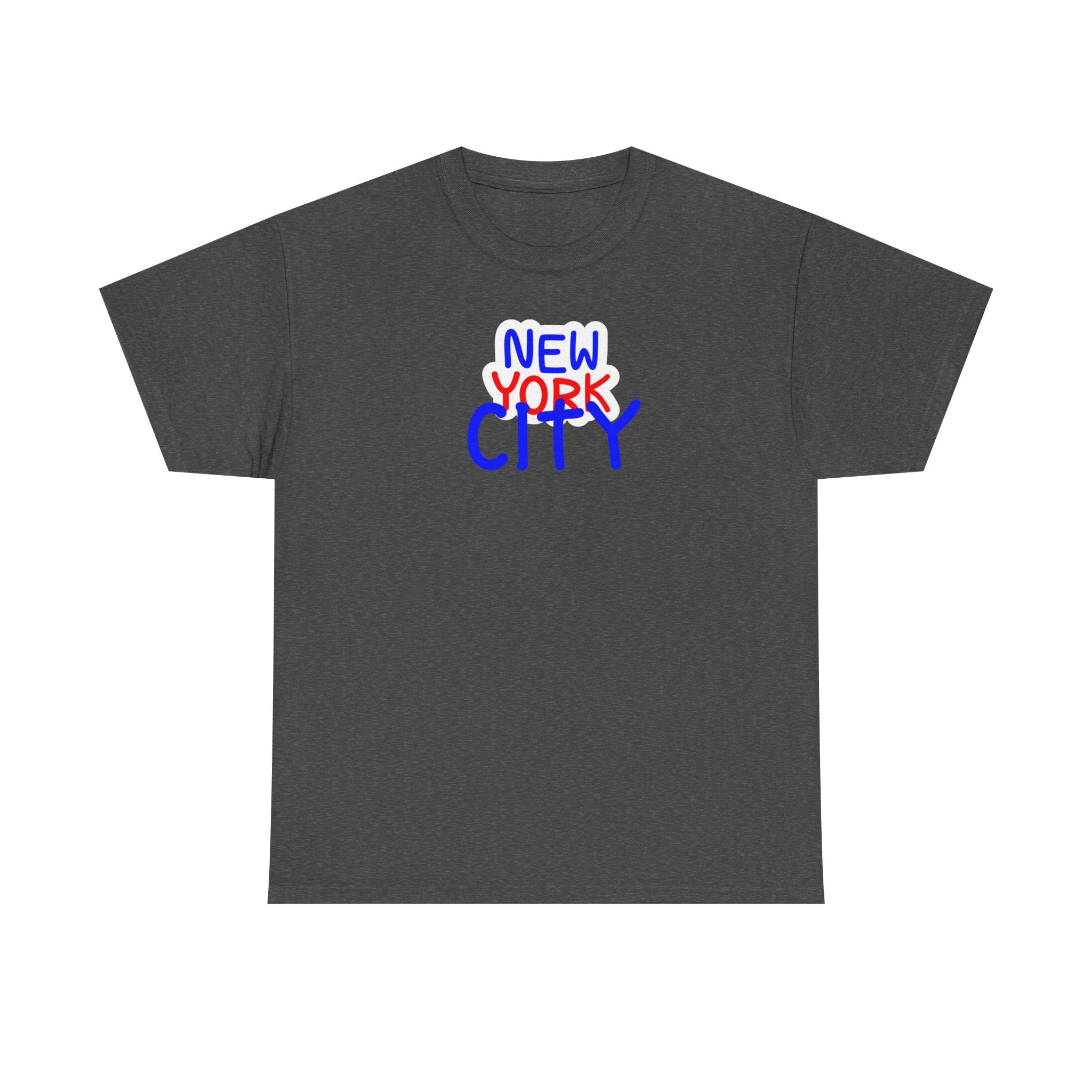New York City Graphic Tee - Handwritten Red & Blue NYC T-Shirt