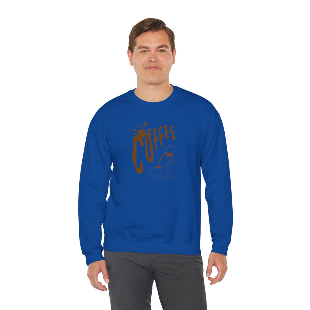 Coffee Lover Crewneck Sweatshirt — Retro Brown Coffee Graphic