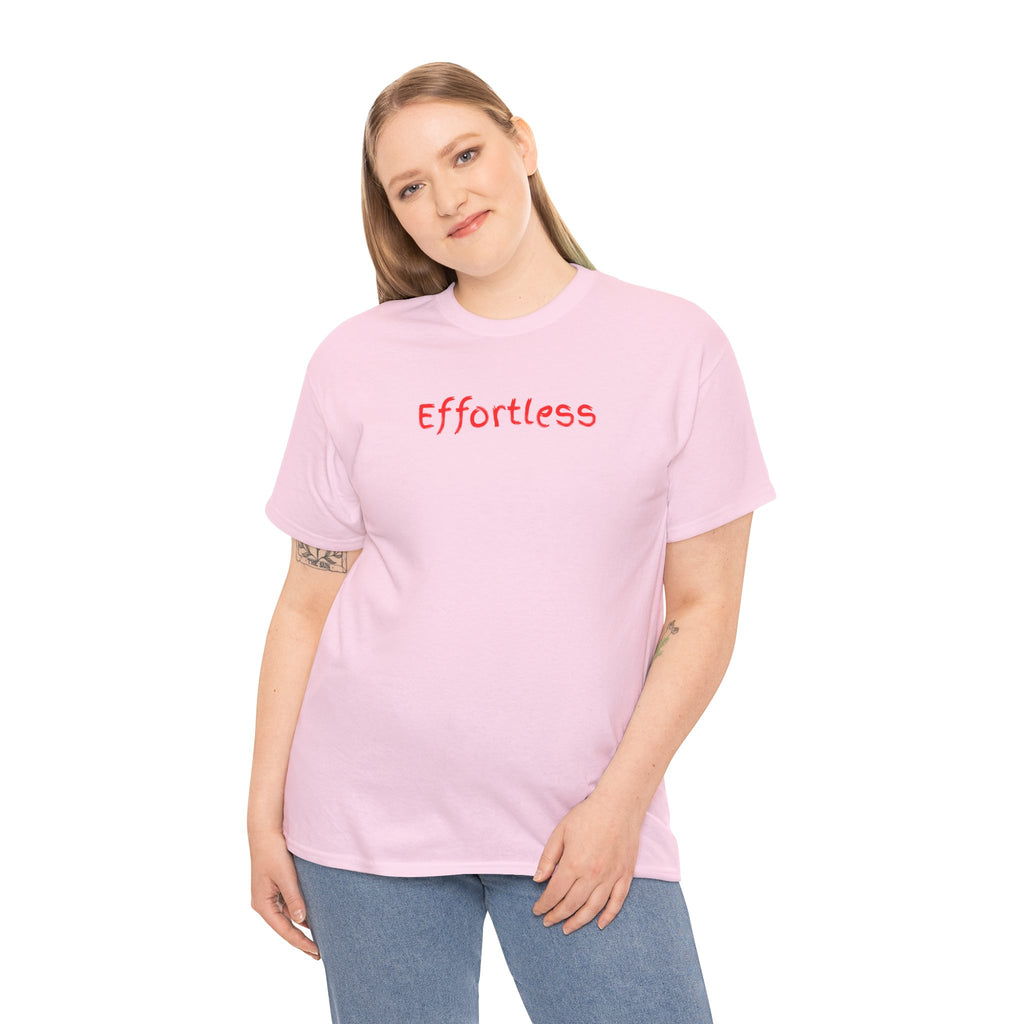 Effortless Tee — Minimal Red Script Graphic T-Shirt