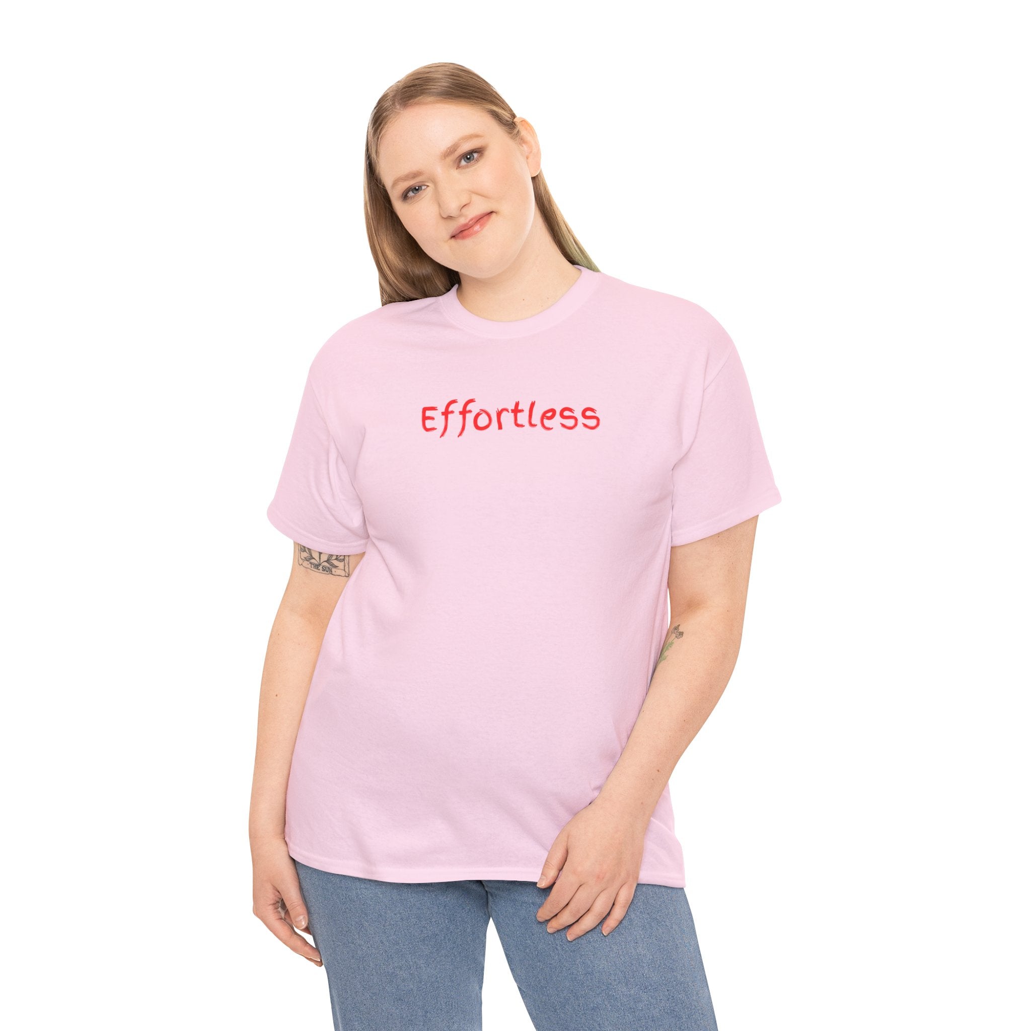 Effortless Tee — Minimal Red Script Graphic T-Shirt