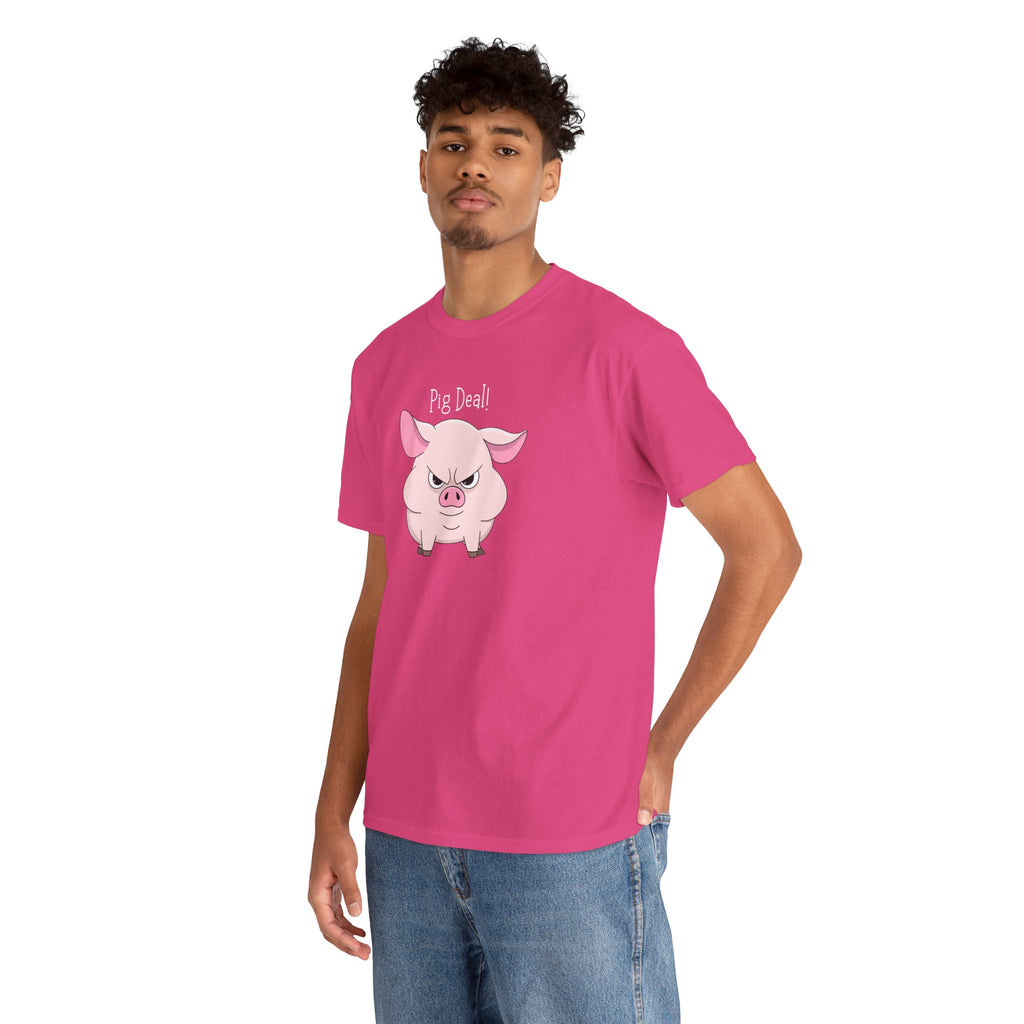 Pig Deal! Cute Angry Pig Graphic Tee — Funny Farm Animal T-Shirt