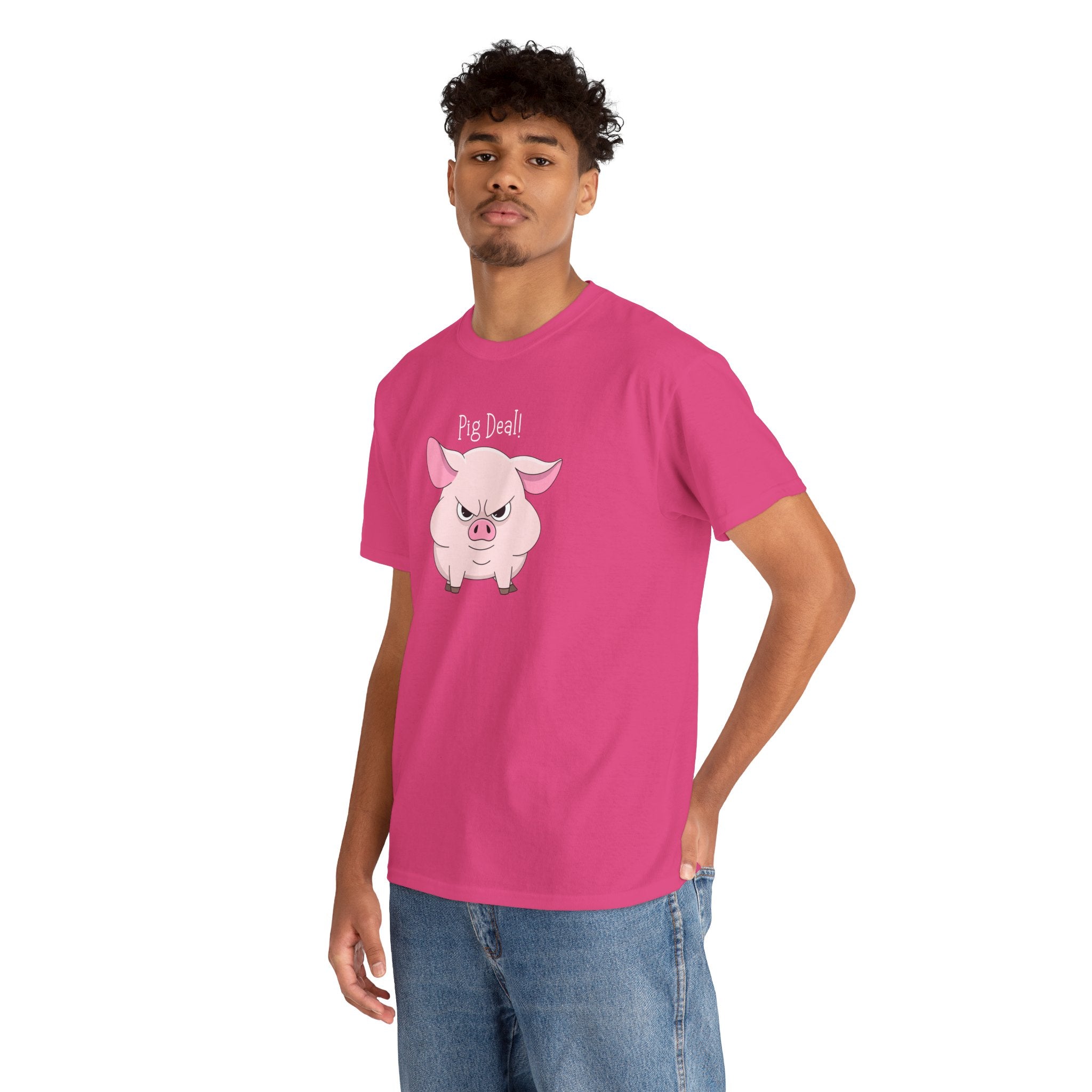 Pig Deal! Cute Angry Pig Graphic Tee — Funny Farm Animal T-Shirt