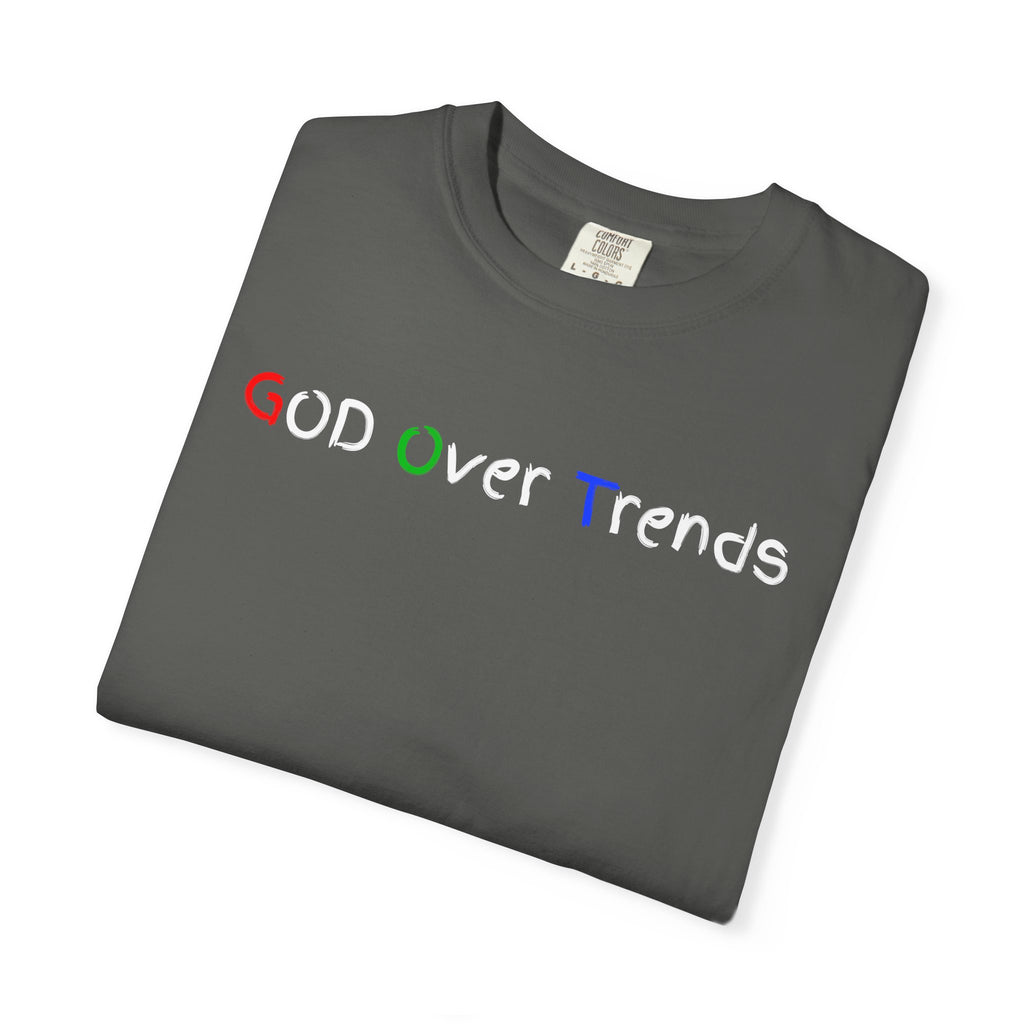 God Over Trends Tee — Retro Colorful Graphic T‑Shirt
