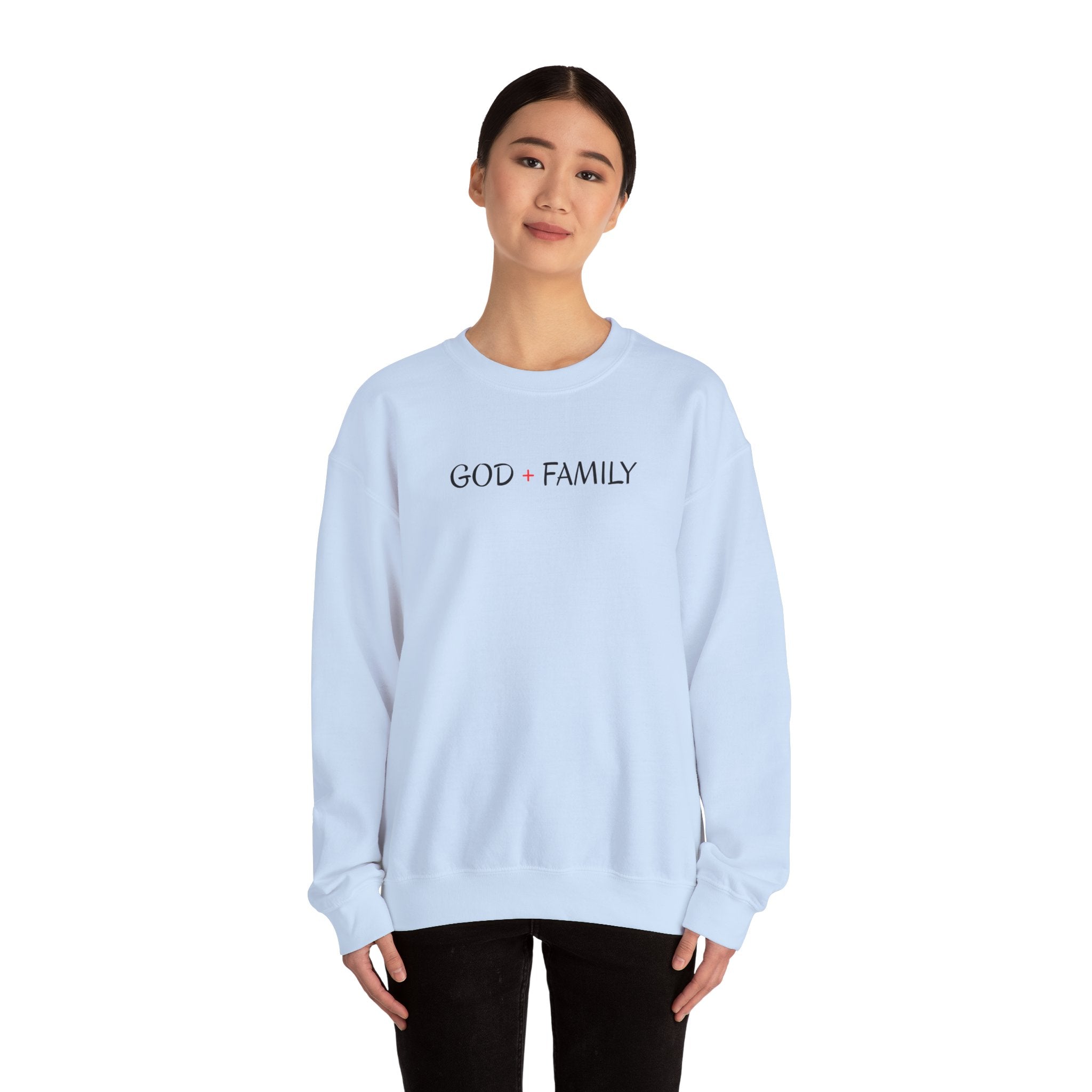 God + Family Crewneck Sweatshirt — Faith-Inspired Family Pullover