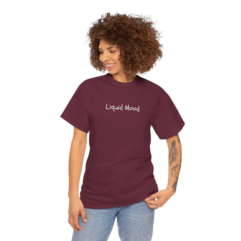Liquid Mood Tee — Minimalist Black Graphic T‑Shirt