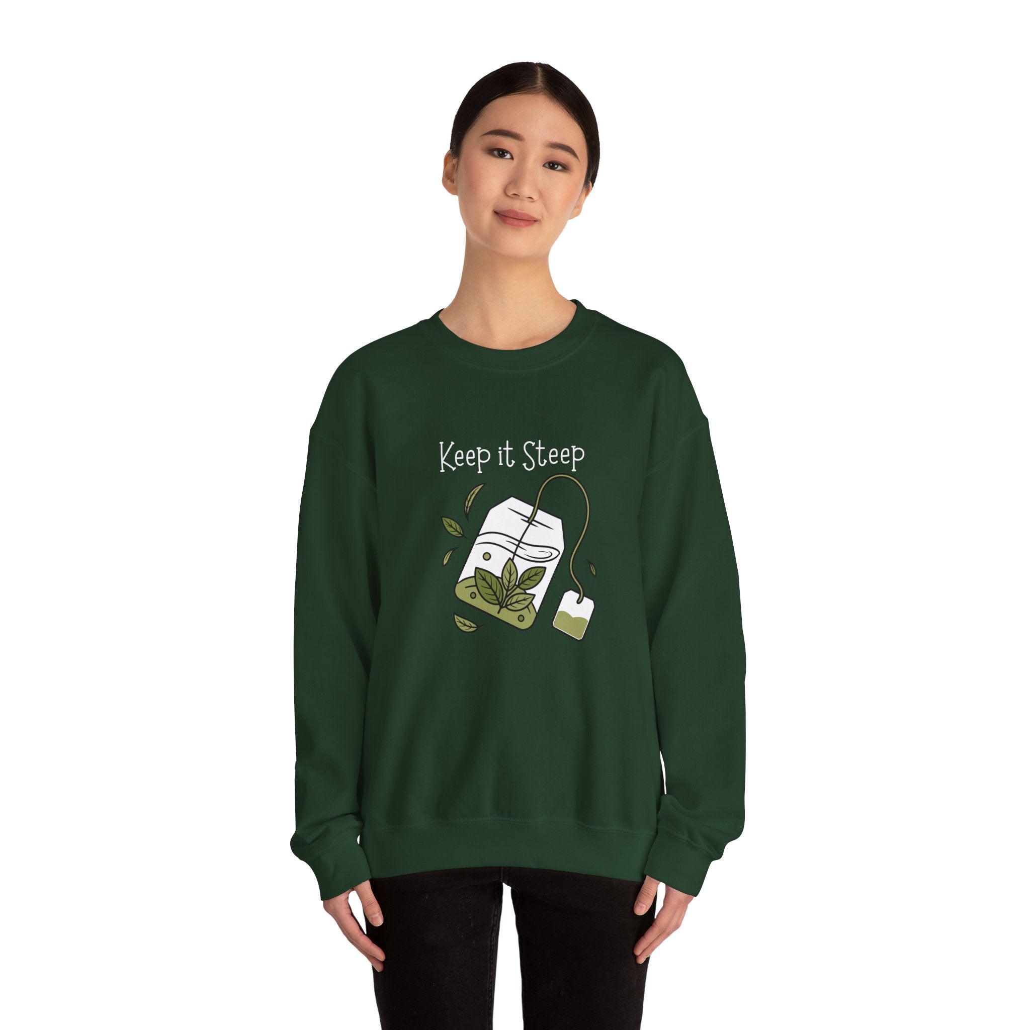 Crewneck Sweatshirt — Herbal Tea Bag Illustration | Cozy Botanical Gift
