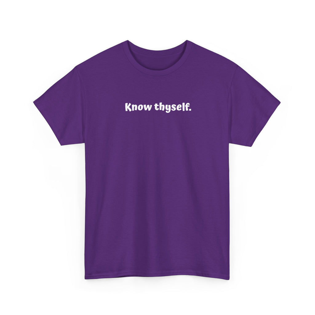 Know Thyself T-Shirt — Minimalist Affirmation Tee