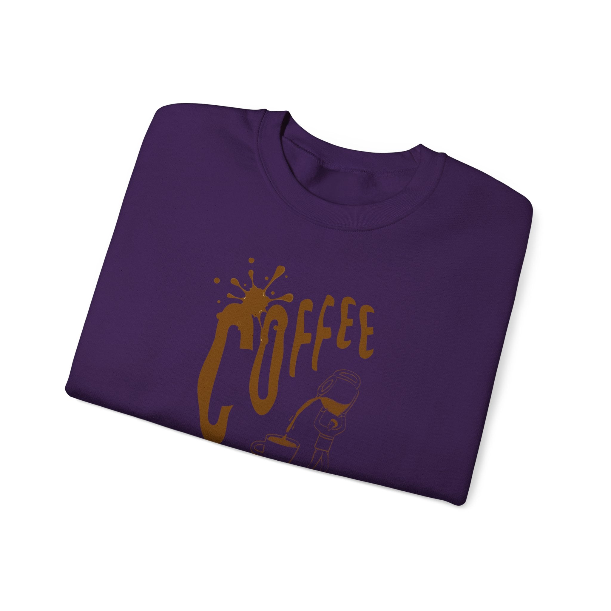 Coffee Lover Crewneck Sweatshirt — Retro Brown Coffee Graphic