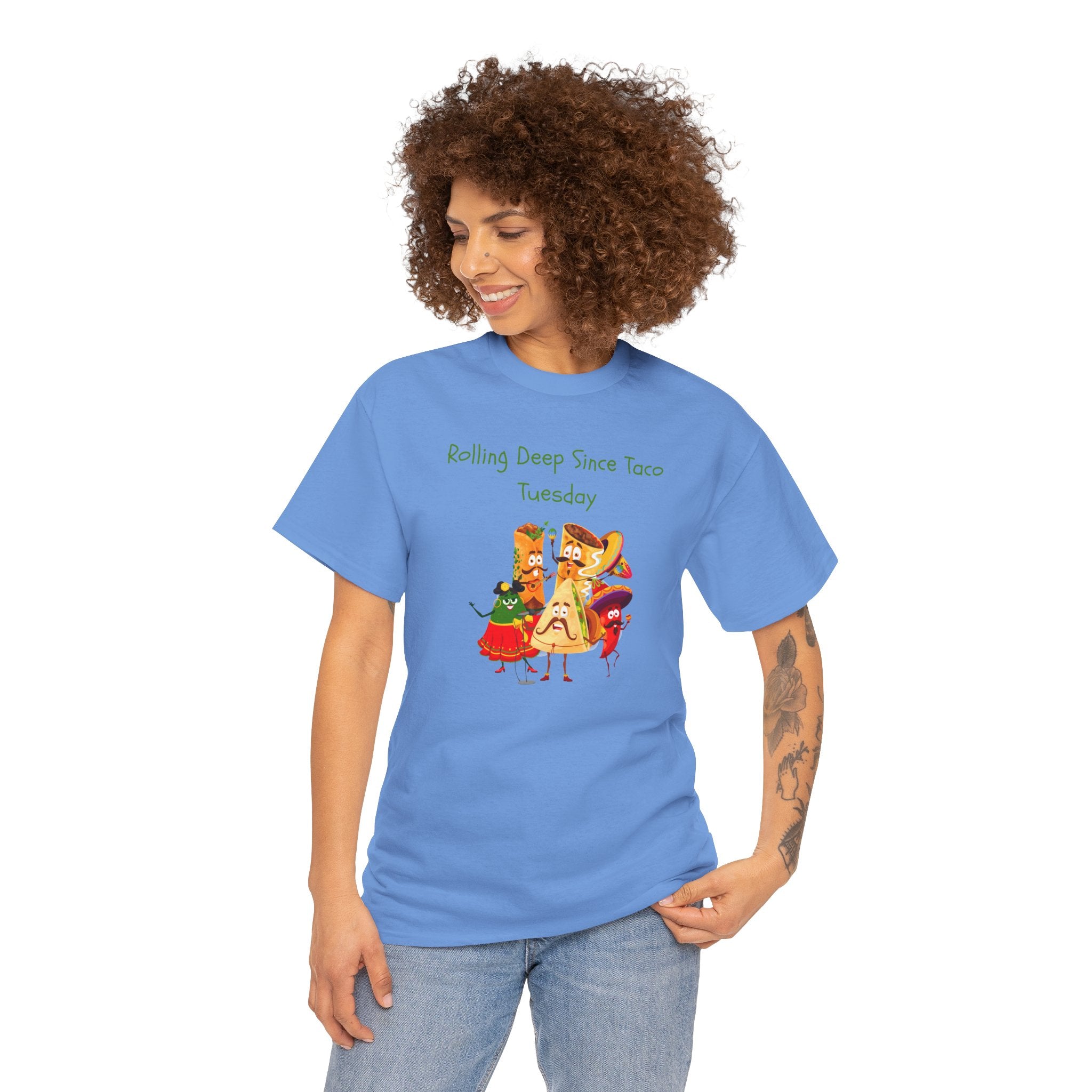 Taco Tuesday Graphic Tee — "Rolling Deep Since Taco Tuesday" Funny Mexican Food Shirt