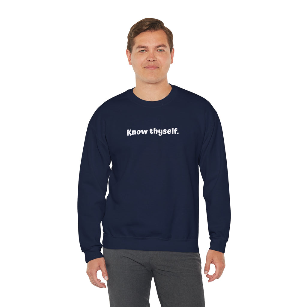 Know Thyself Crewneck Sweatshirt — Minimalist Inspirational Sweatshirt