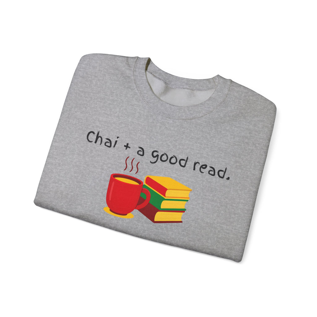Cozy Reading Sweatshirt — "Chai + a Good Read" Crewneck