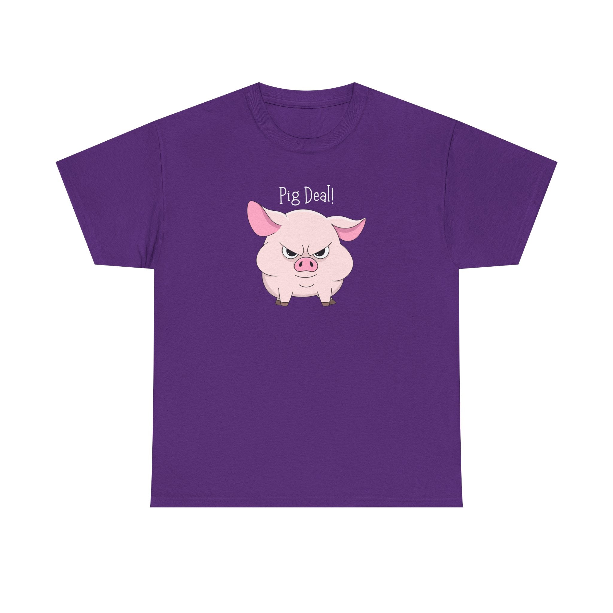 Pig Deal! Cute Angry Pig Graphic Tee — Funny Farm Animal T-Shirt