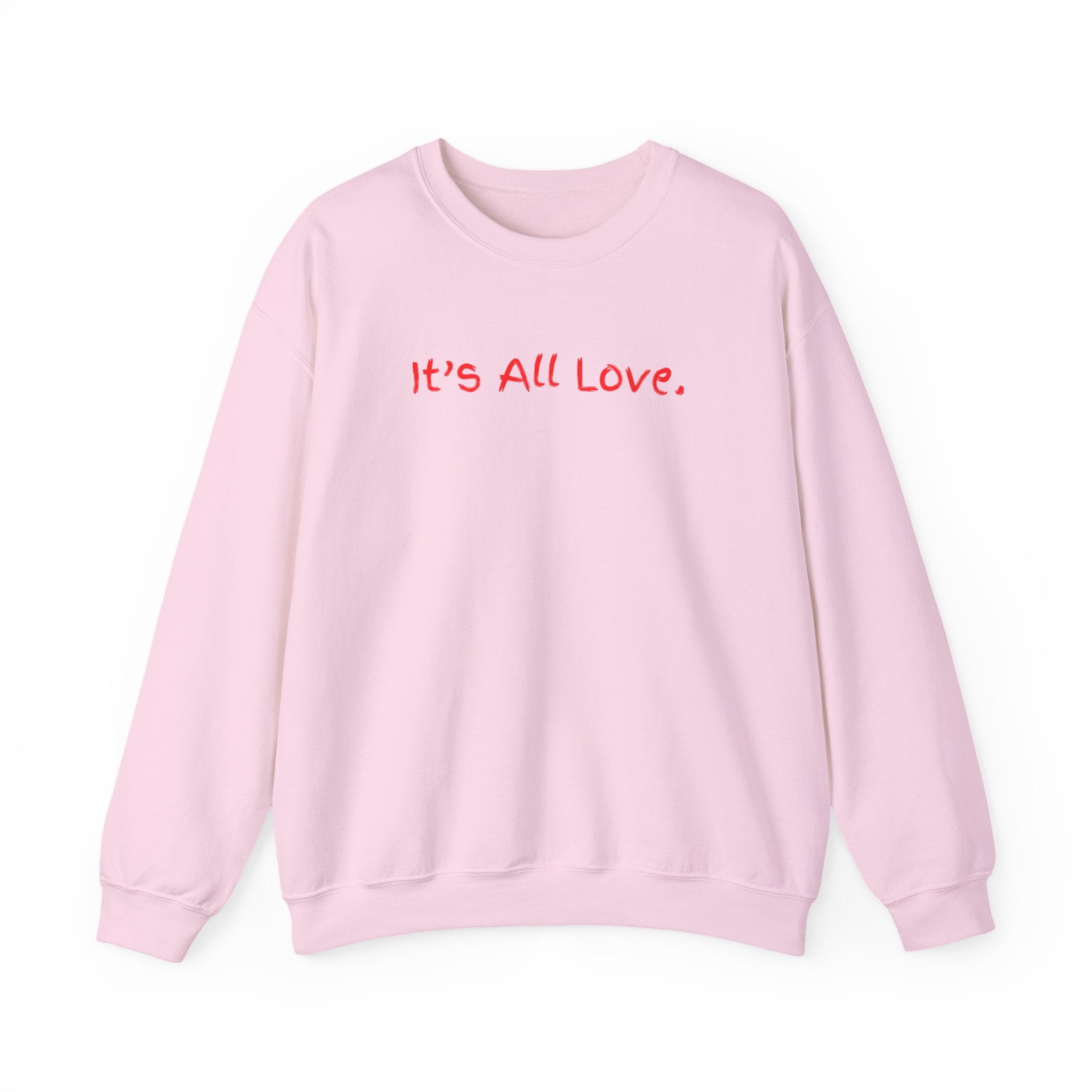 It's All Love Crewneck Sweatshirt — Casual Unisex Black Pullover