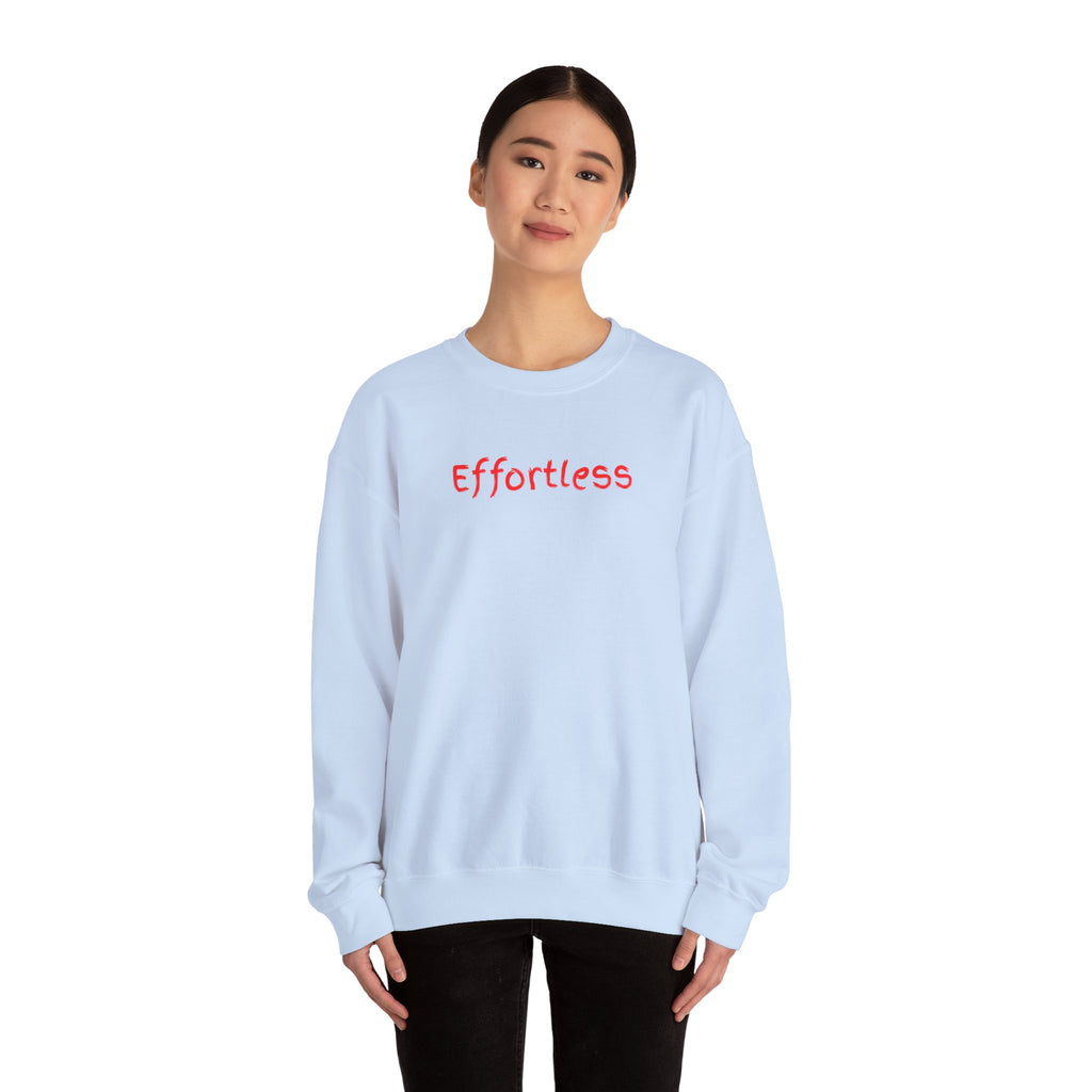 Effortless Crewneck Sweatshirt — Minimal Red Script Comfort Pullover