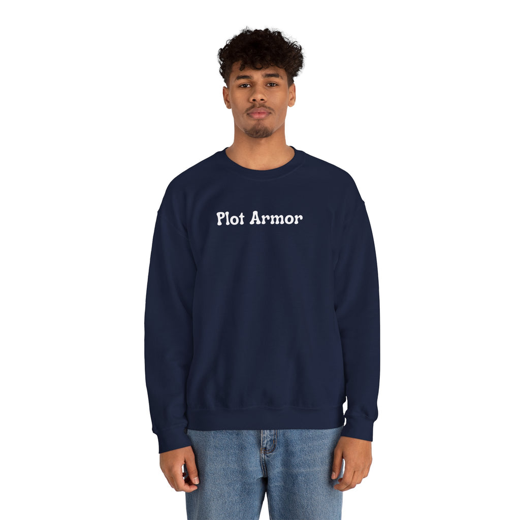Plot Armor Sweatshirt — Funny Gamer RPG Crewneck for D&D & Roleplayers