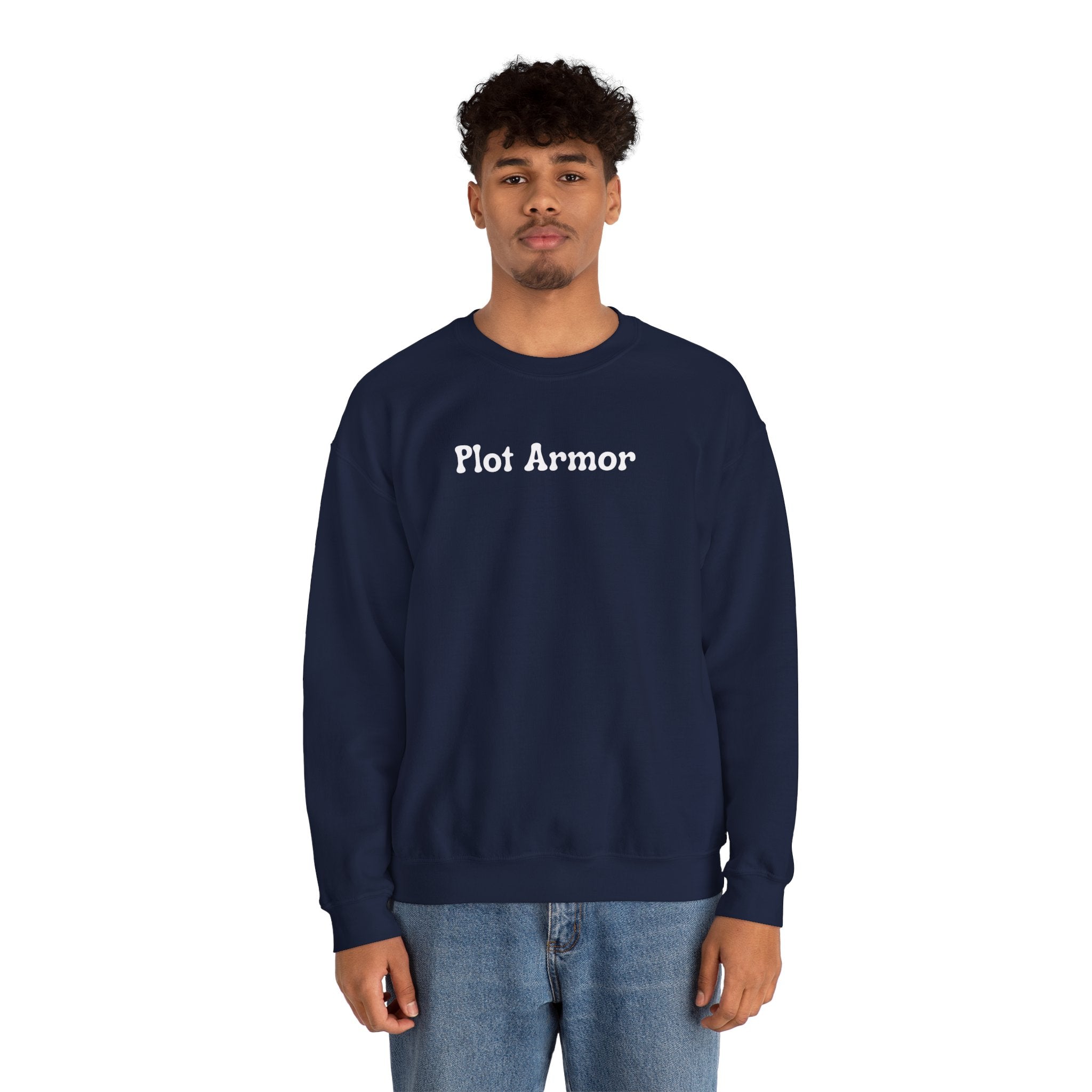Plot Armor Sweatshirt — Funny Gamer RPG Crewneck for D&D & Roleplayers