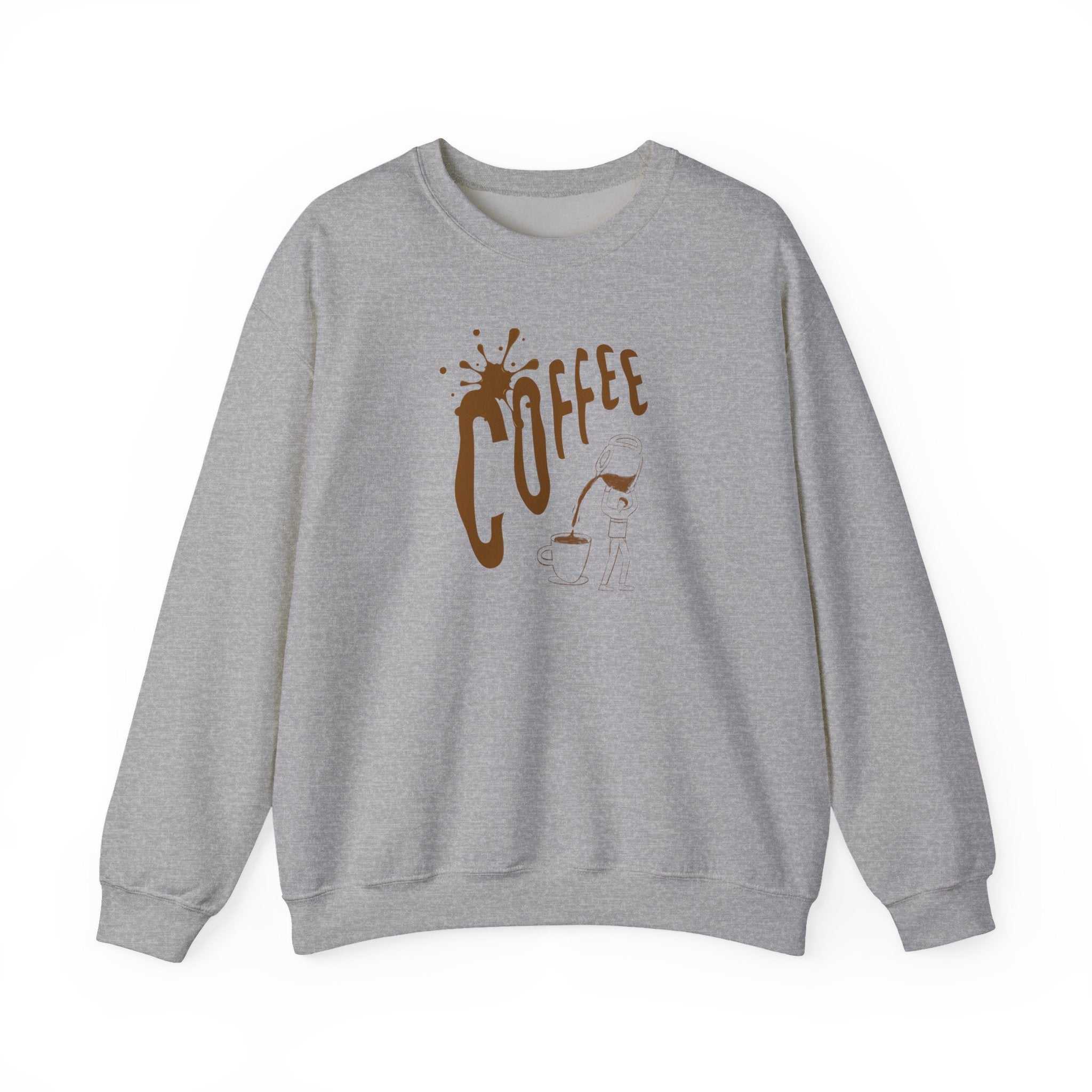 Coffee Lover Crewneck Sweatshirt — Retro Brown Coffee Graphic