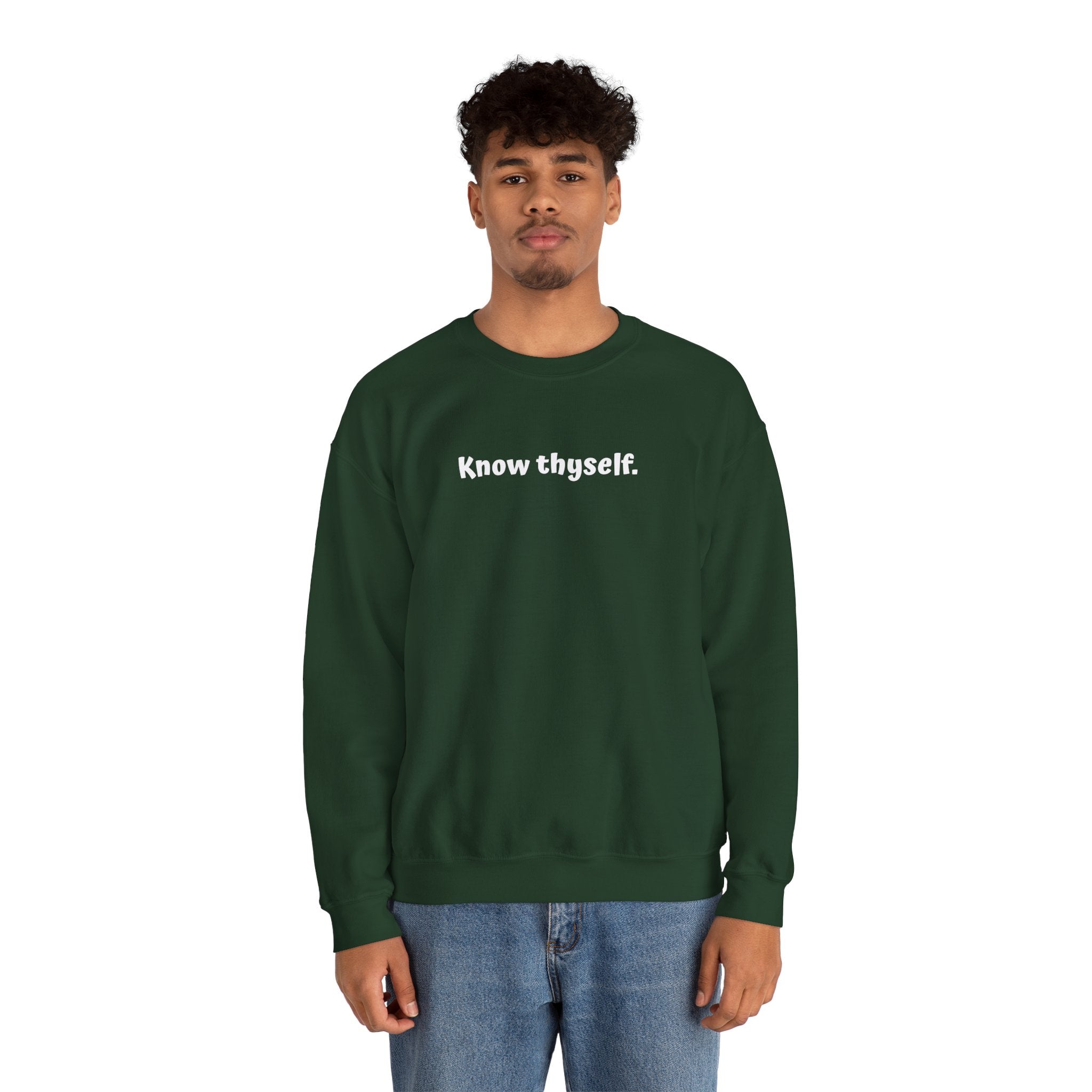 Know Thyself Crewneck Sweatshirt — Minimalist Inspirational Sweatshirt
