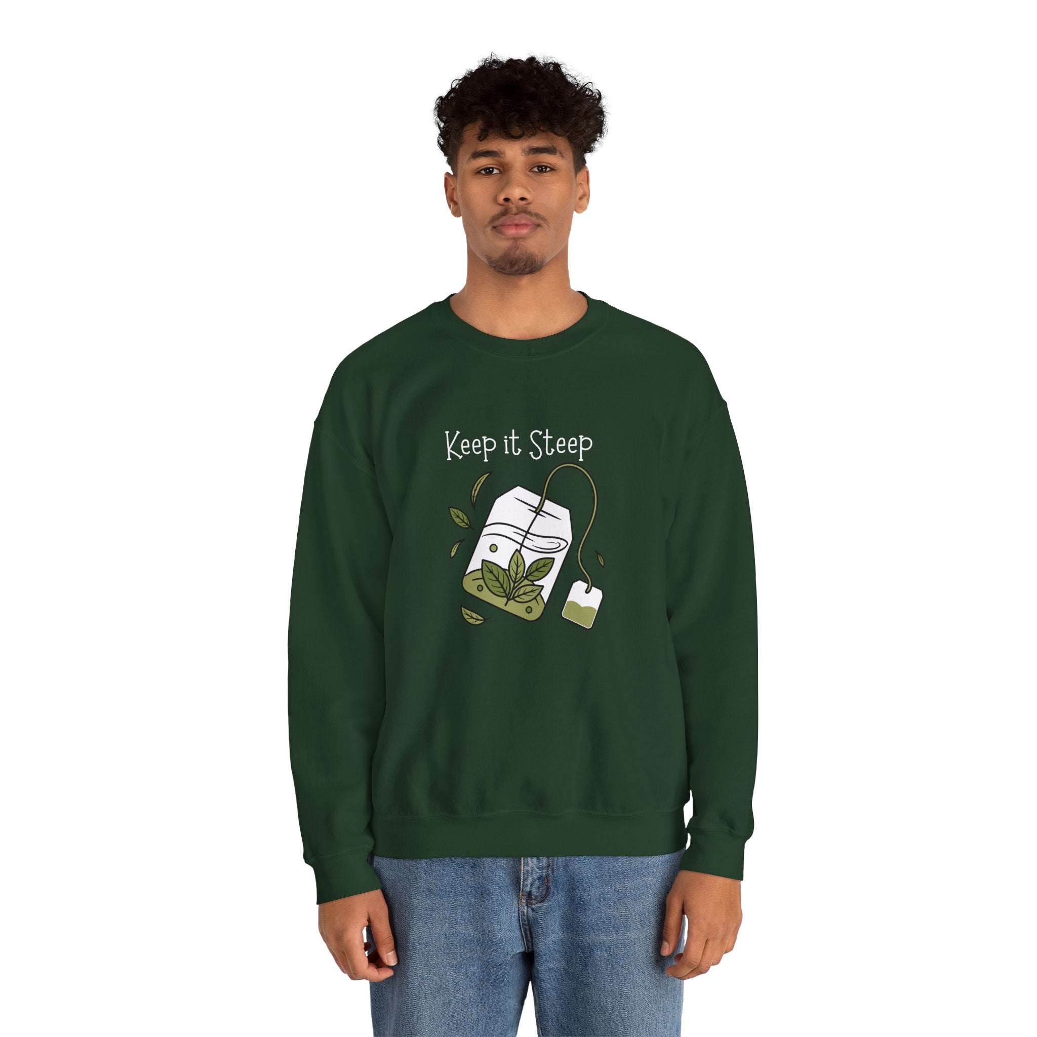Crewneck Sweatshirt — Herbal Tea Bag Illustration | Cozy Botanical Gift