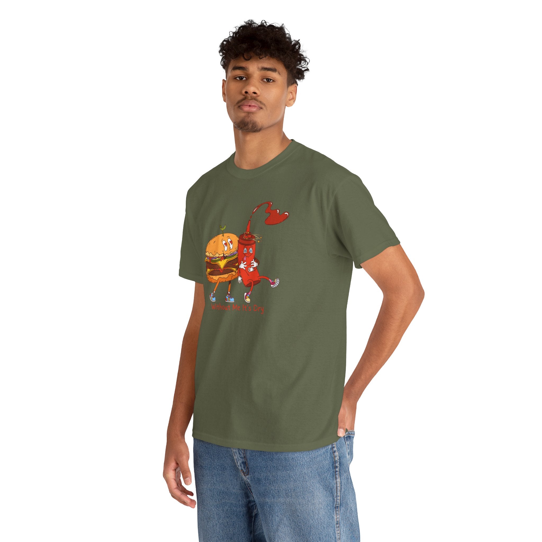 Ketchup & Burger Besties Tee — "Without Me, He’s Dry" Funny Food Couple T-Shirt