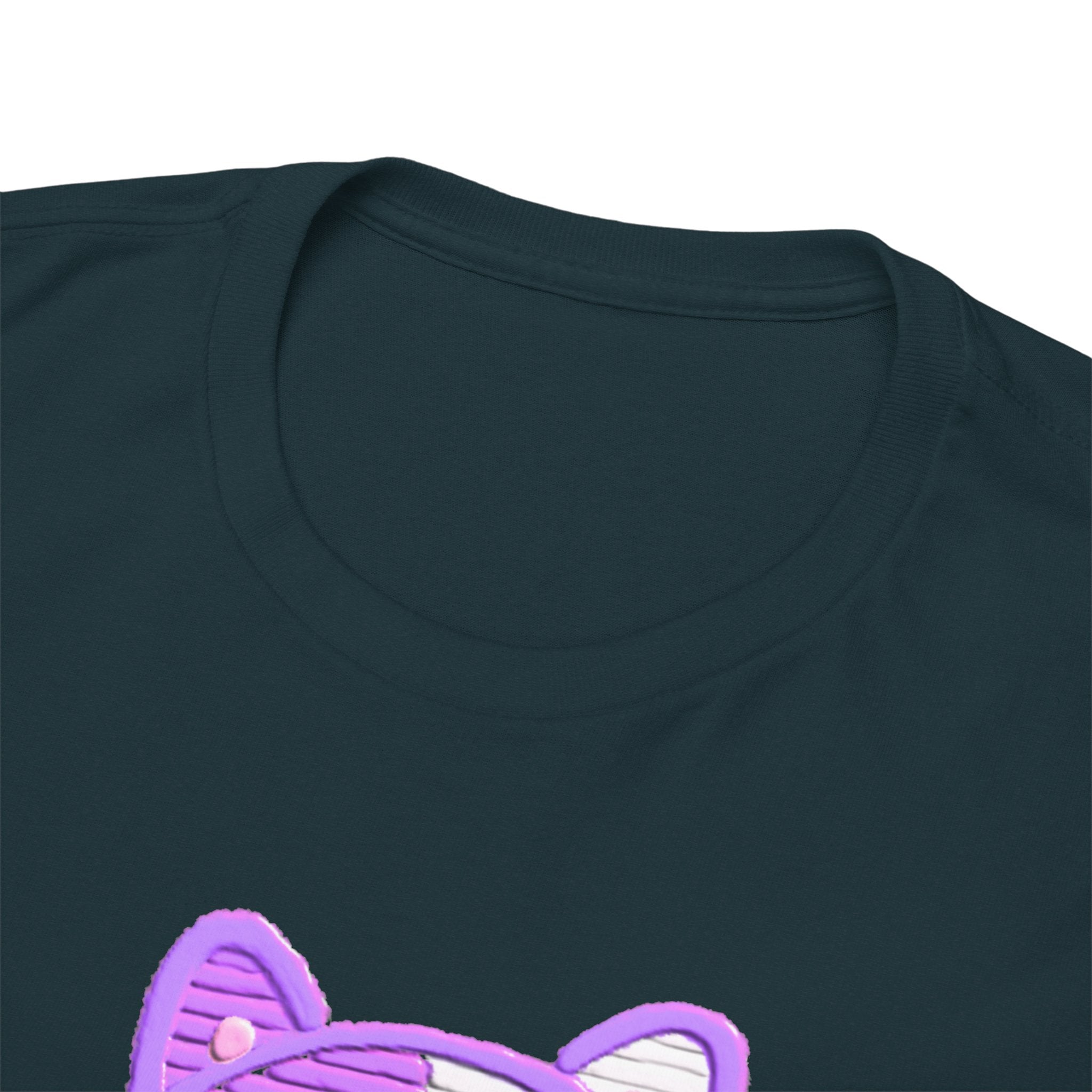 Cute Purple Cat “Hi” T-Shirt — Kawaii Kitten Graphic Tee