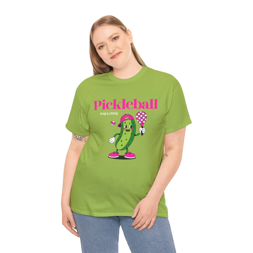 Pickleball Pickle Mascot Tee — Play & Enjoy Graphic T-Shirt