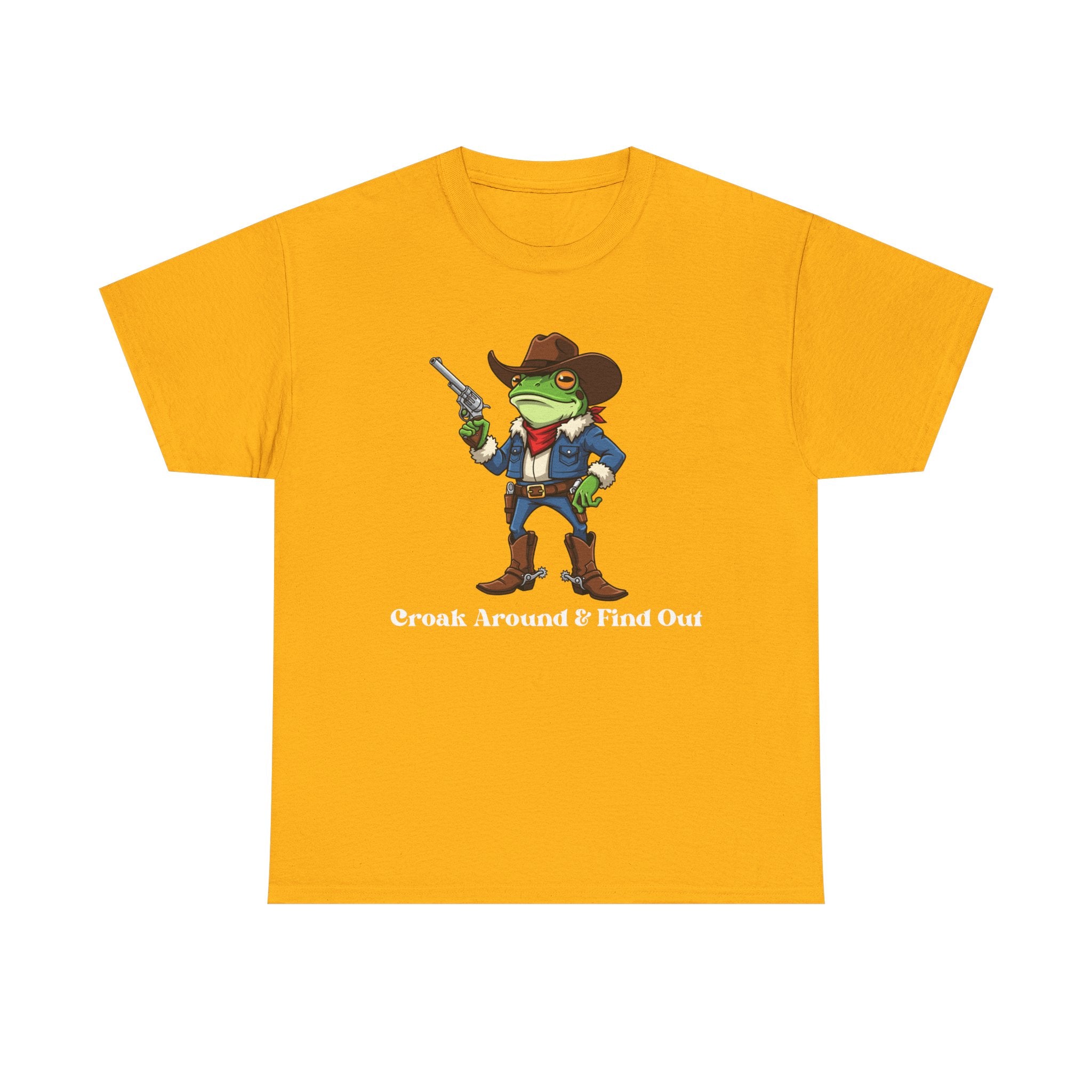 Cowboy Frog T-Shirt - "Croak Around & Find Out" Funny Western Graphic Tee