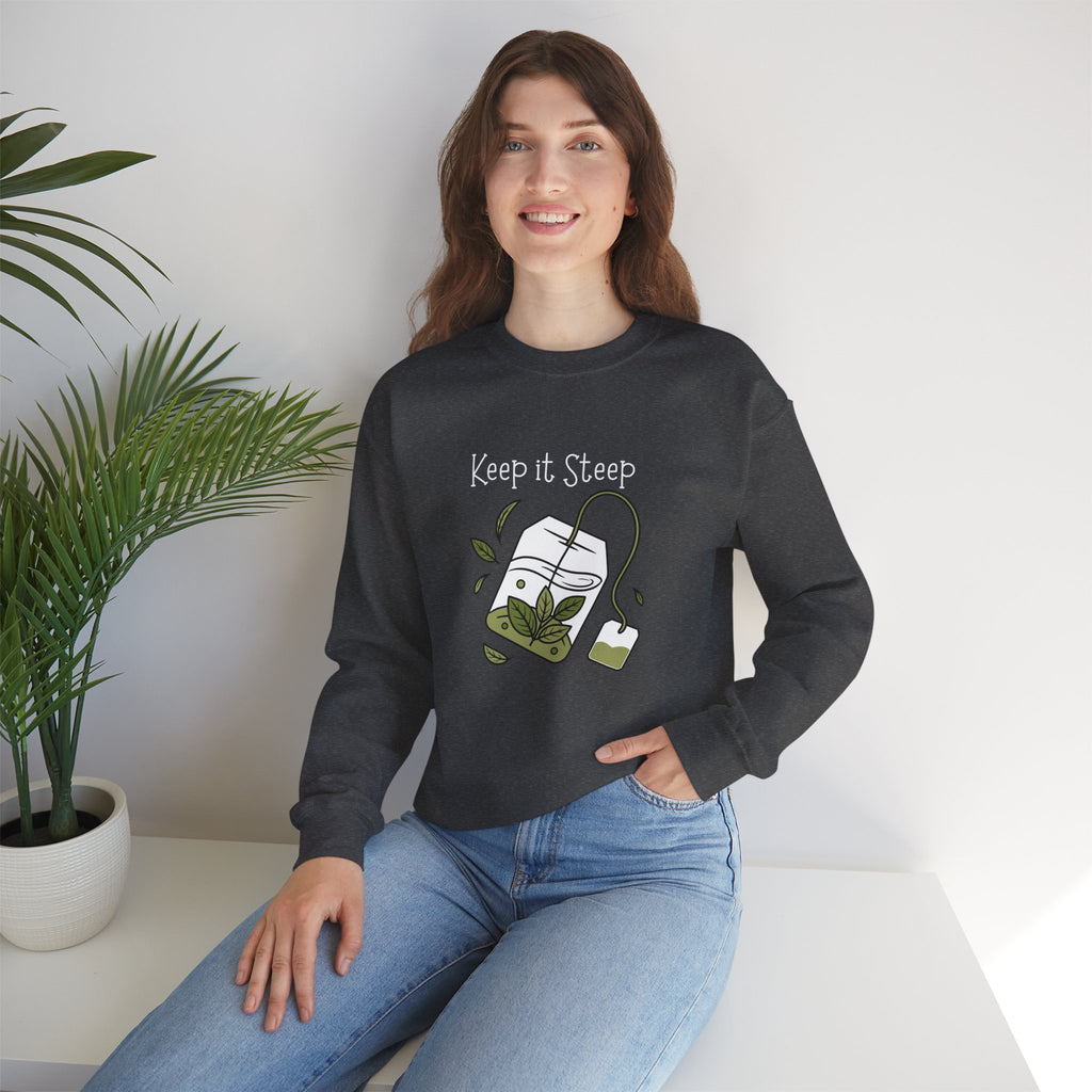Crewneck Sweatshirt — Herbal Tea Bag Illustration | Cozy Botanical Gift