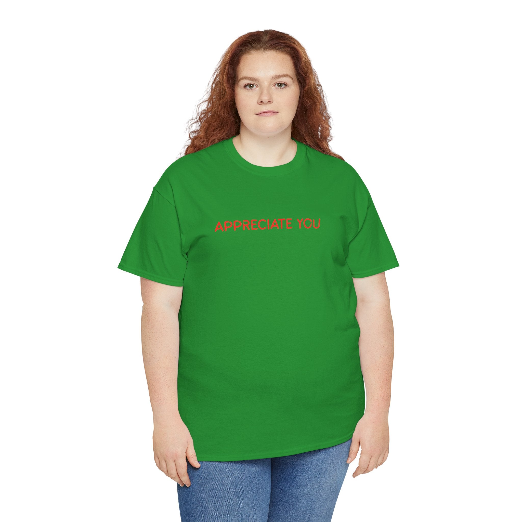Appreciate You Tee – Minimalist Red Text Graphic T‑Shirt
