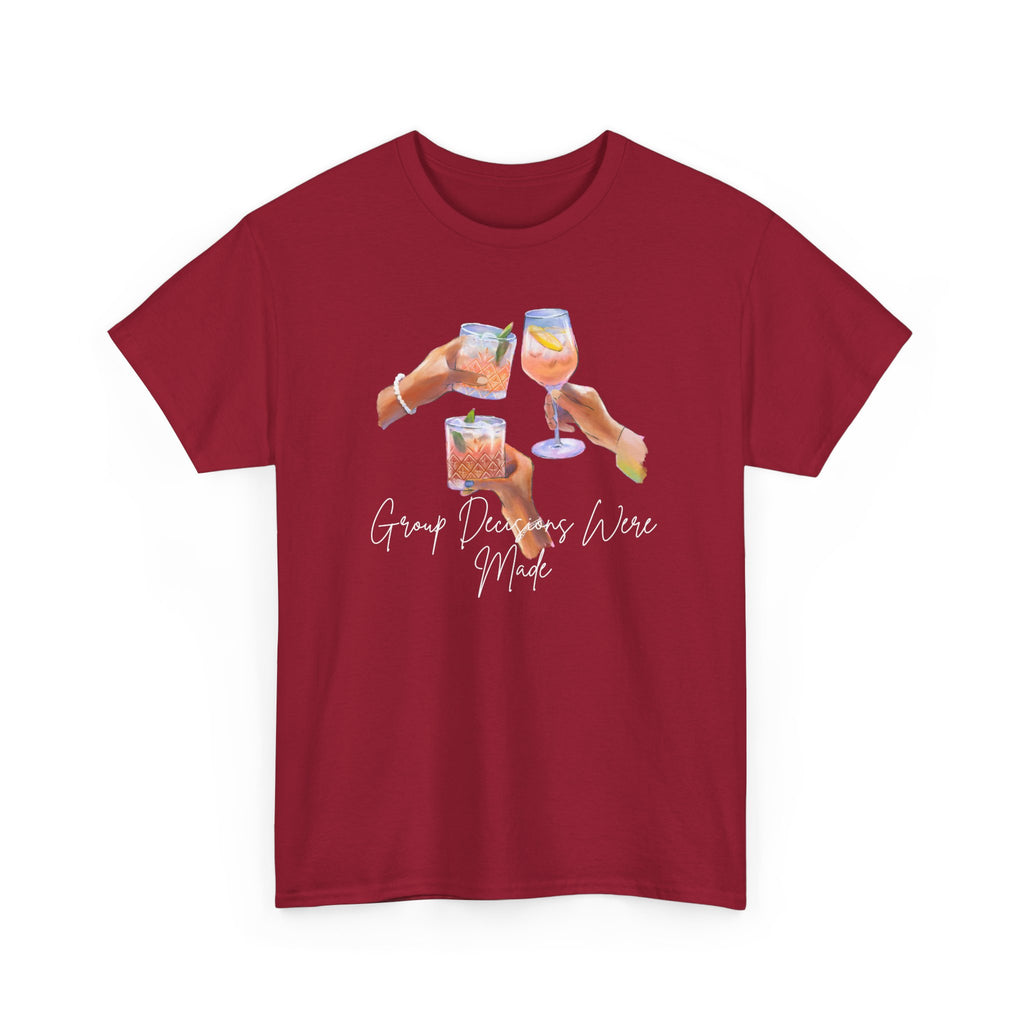 Cheers Wine T-Shirt — "Good Days Are Here" Toast Graphic Tee