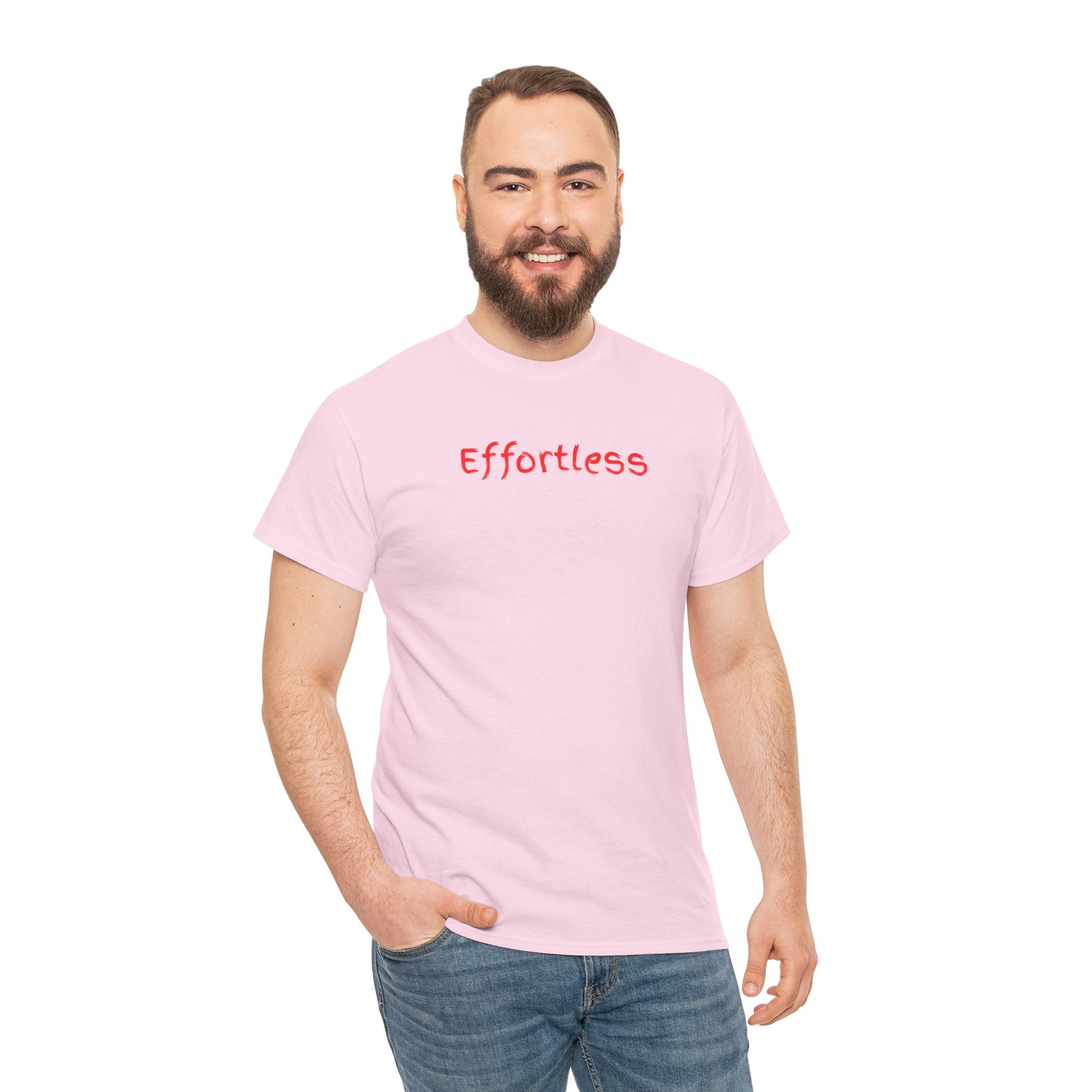 Effortless Tee — Minimal Red Script Graphic T-Shirt