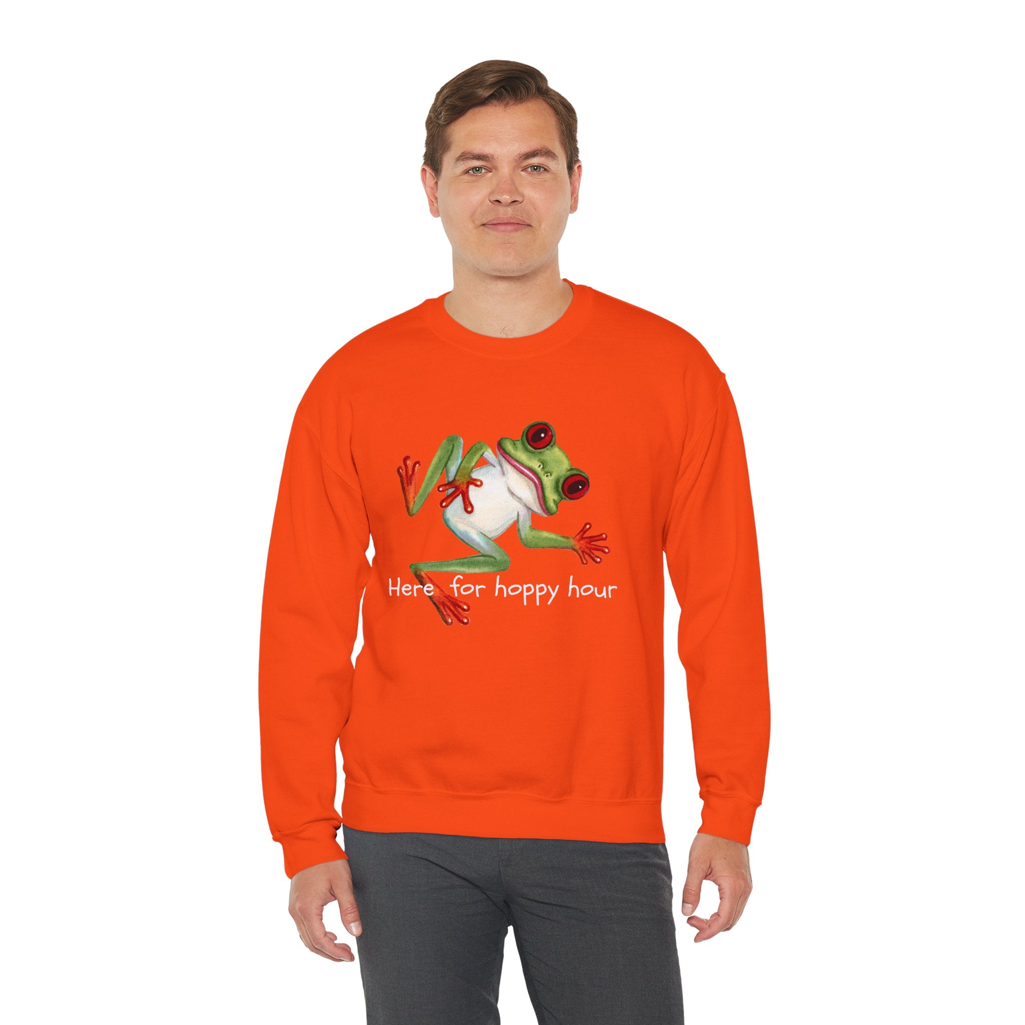 Frog 'Here for Hoppy Hour' Crewneck Sweatshirt
