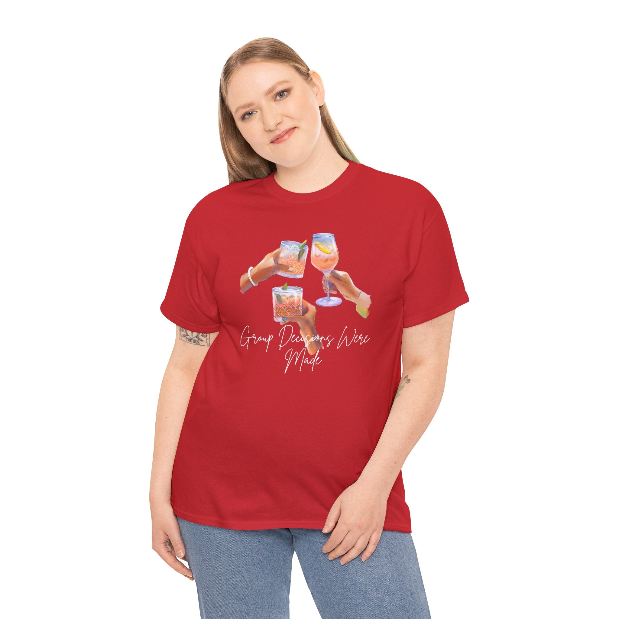 Cheers Wine T-Shirt — "Good Days Are Here" Toast Graphic Tee