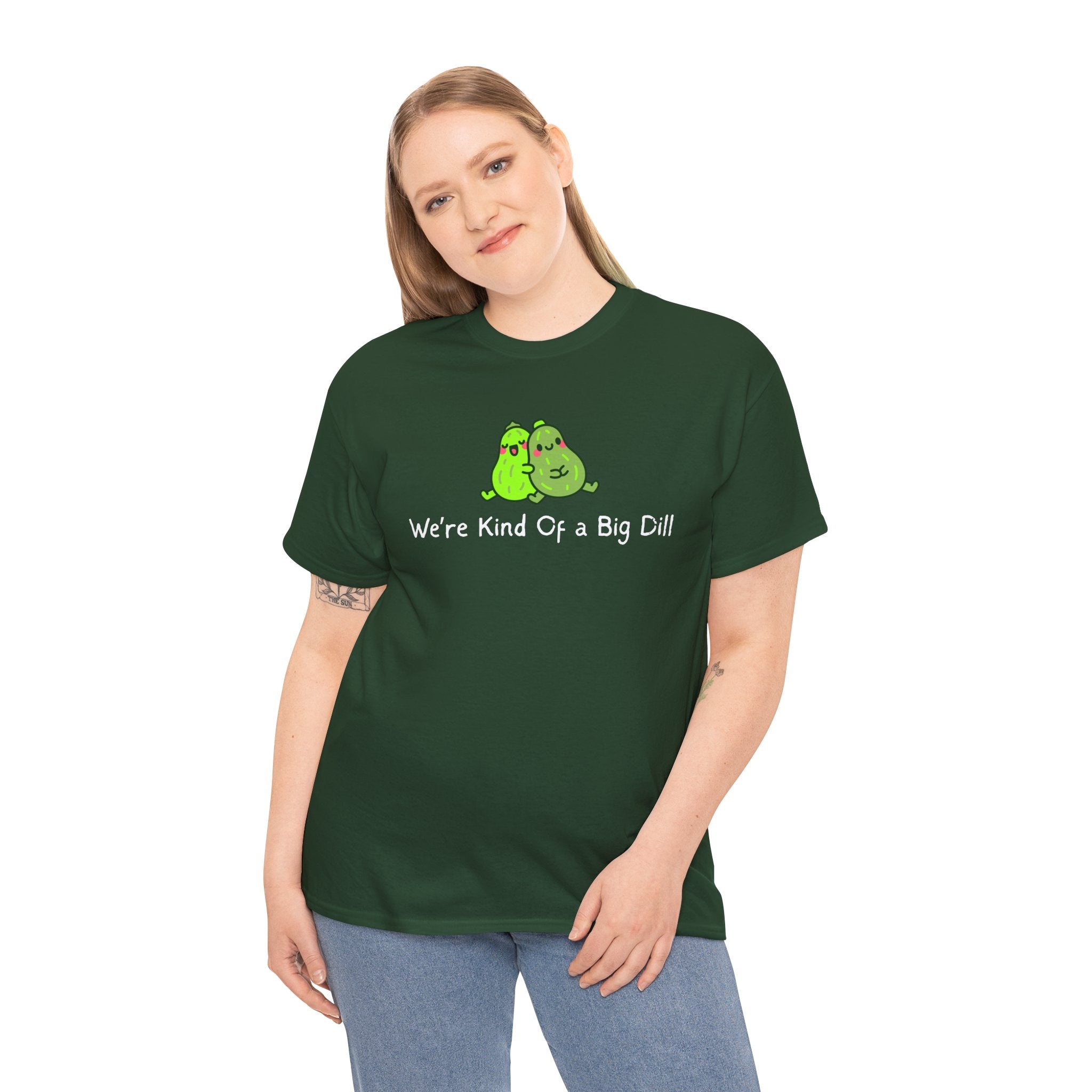 Big Dill Pickle Couple T-Shirt — "We're Kind Of a Big Dill" Cute Pun Tee