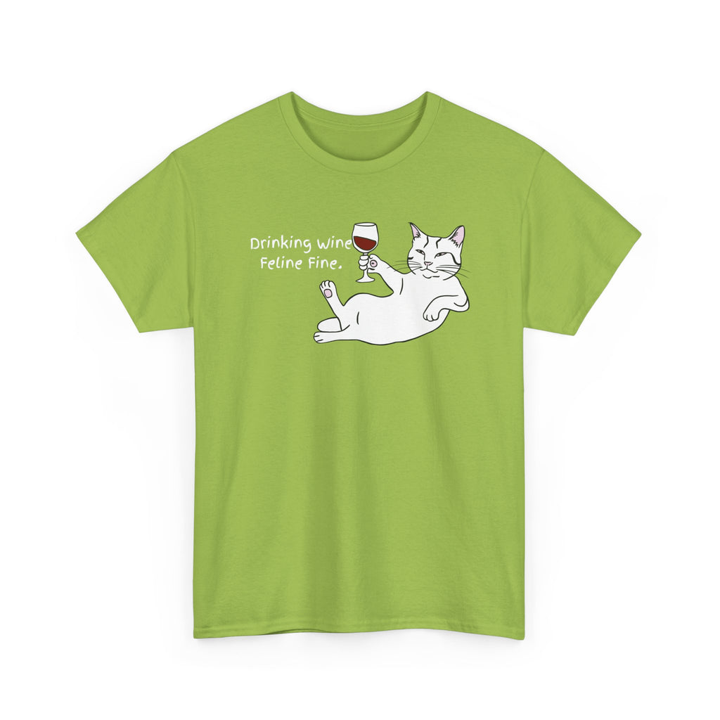 Drinking Wine, Feline Fine Cat Tee