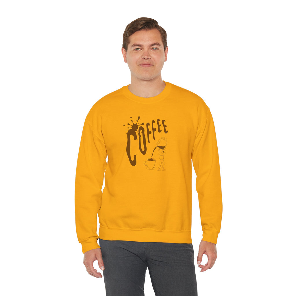 Coffee Lover Crewneck Sweatshirt — Retro Brown Coffee Graphic