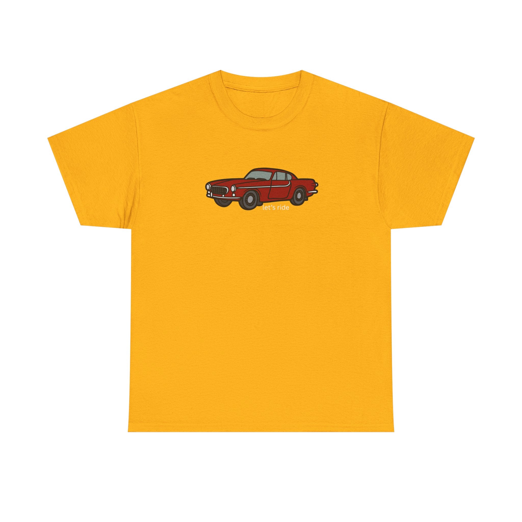 Classic Red Mustang Tee — "let's ride" Vintage Car T-Shirt
