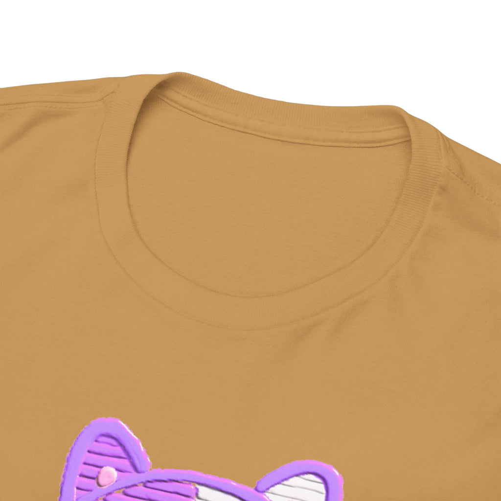 Cute Purple Cat “Hi” T-Shirt — Kawaii Kitten Graphic Tee