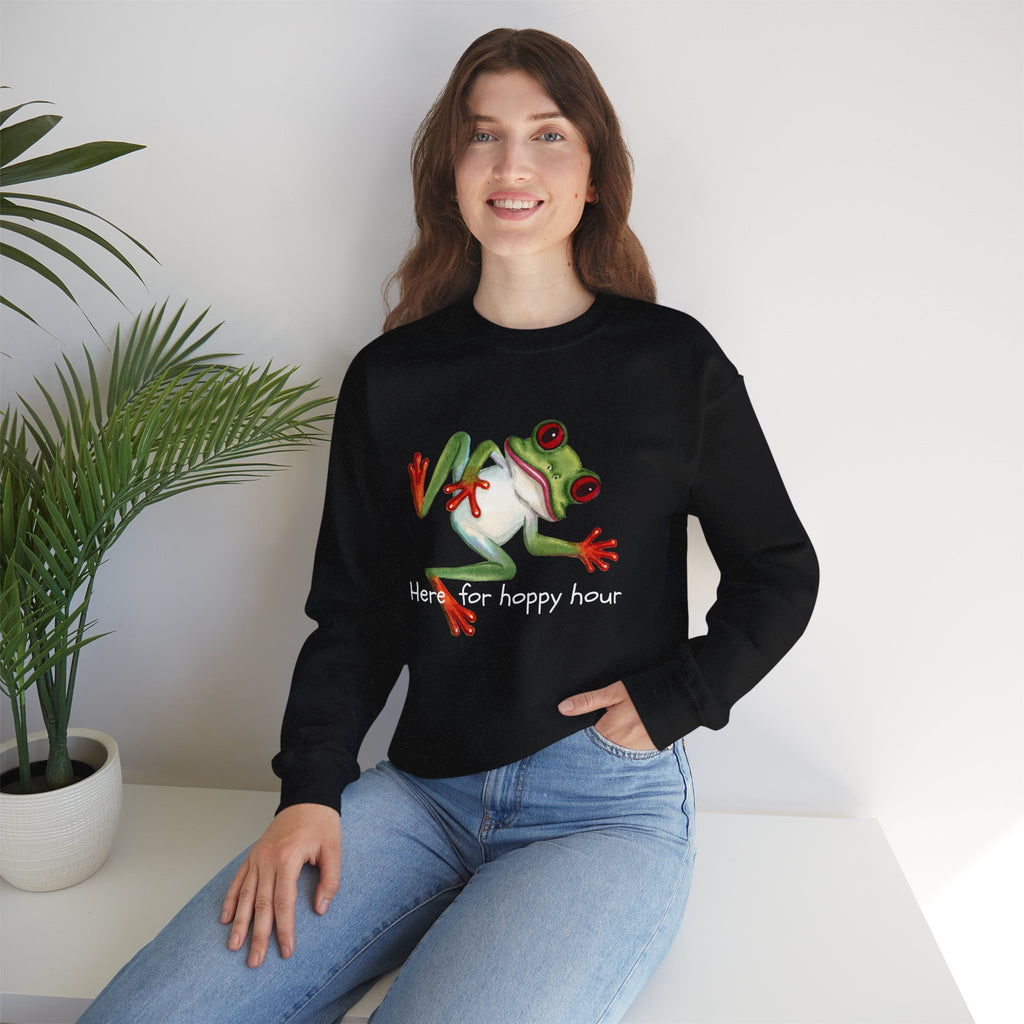 Frog 'Here for Hoppy Hour' Crewneck Sweatshirt