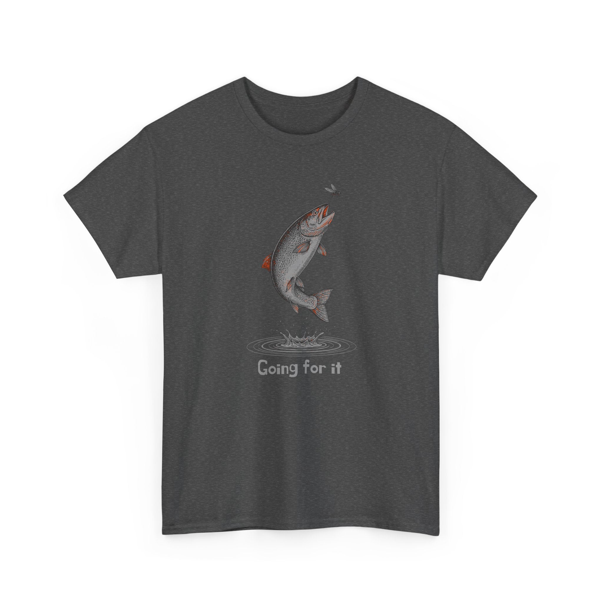 Fishing T‑Shirt — Leaping Trout 'Going for it' Graphic Tee