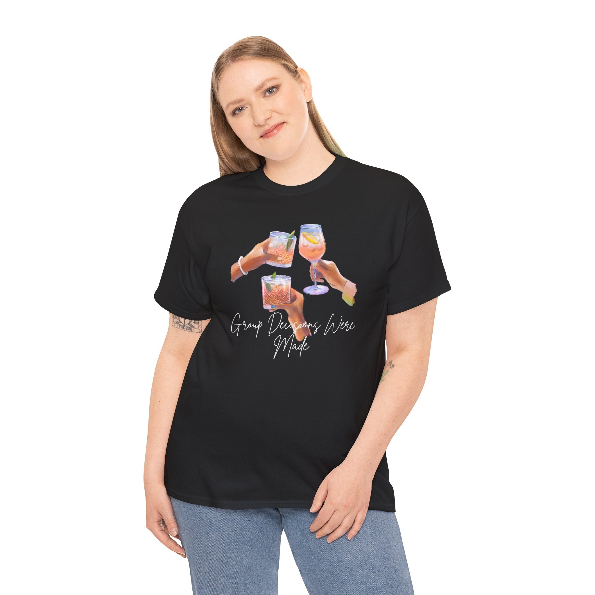 Cheers Wine T-Shirt — "Good Days Are Here" Toast Graphic Tee