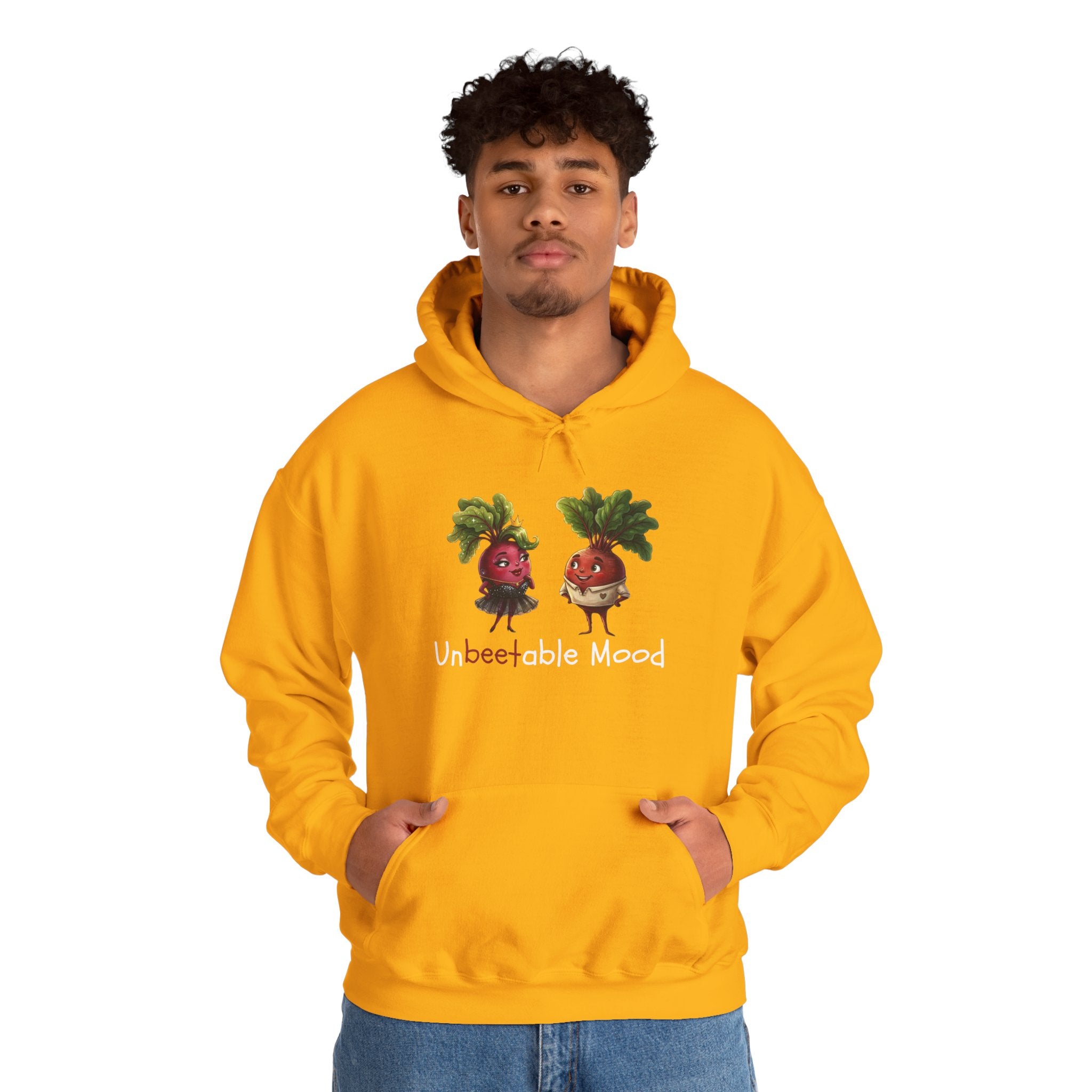 Radish 'Unbeetable Mood' Hoodie – Cute Veggie Couple Graphic Sweatshirt